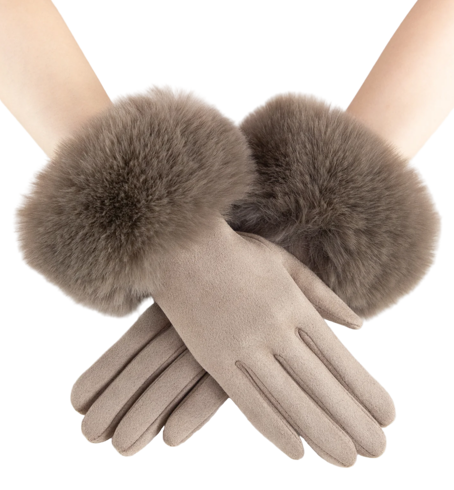 Faux Fur/Suede Gloves