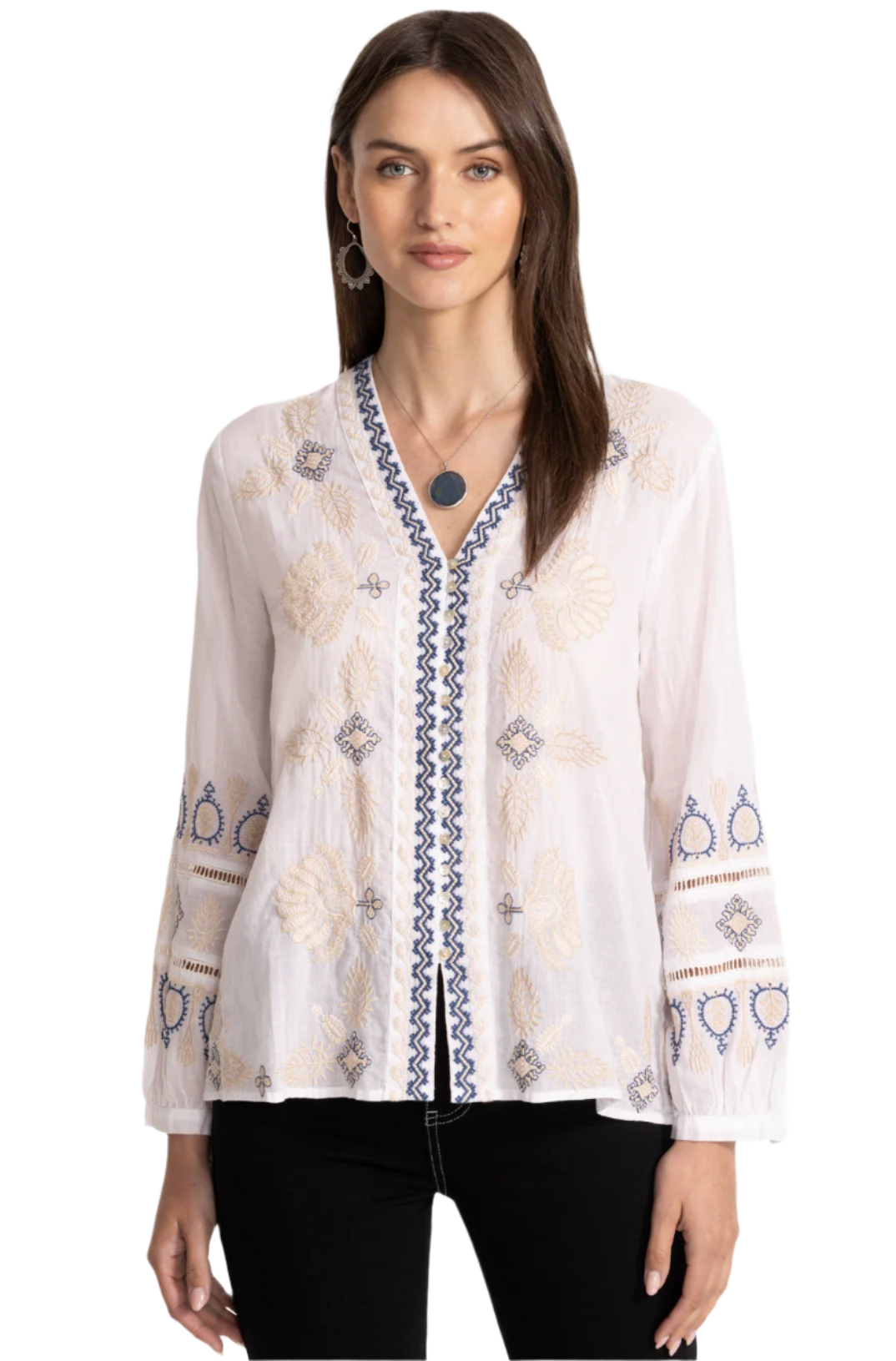 Button Front Lisbon Blouse - Alba