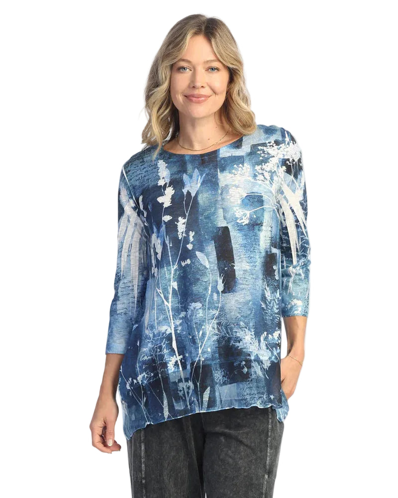 Tunic with Chiffon Contrast - Mariposa