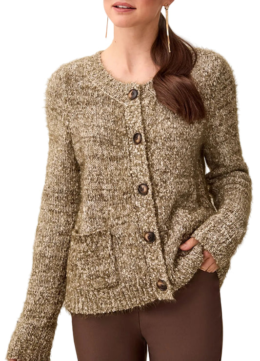 L/S Crew Neck Cardigan with Pockets