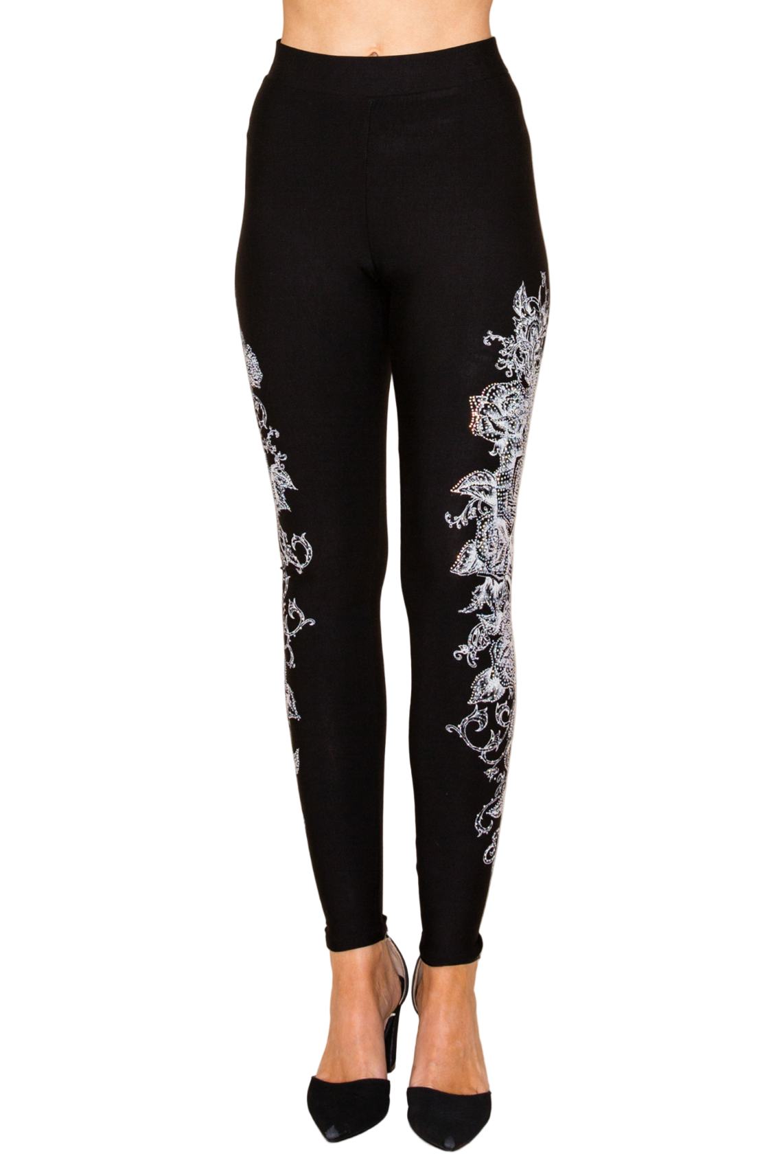 Leggings with Print and Stones