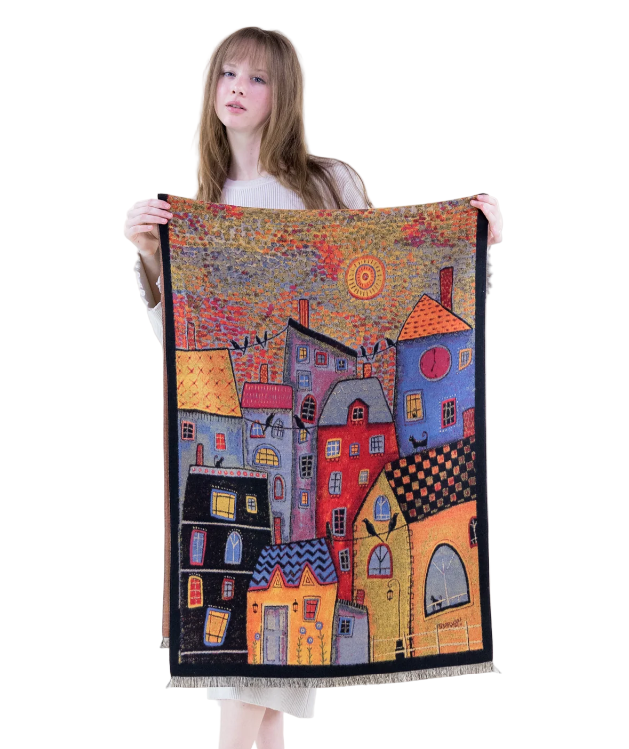 Whimsical City Homes Scarf