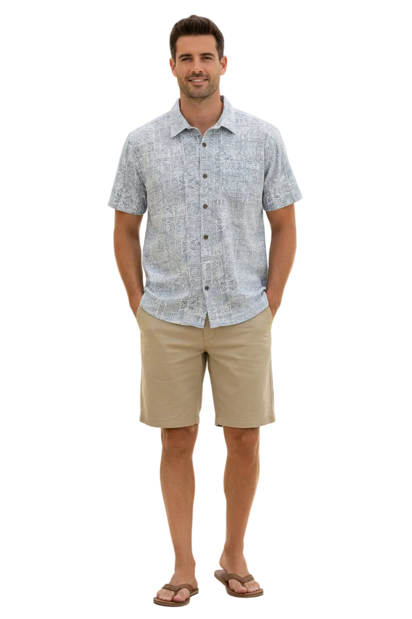 S/S Button Up Shirt with Front Pocket