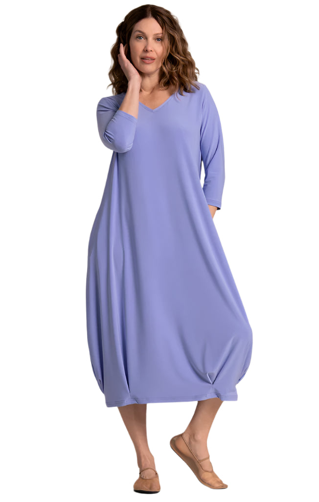 V-Neck Narrow Lantern Dress