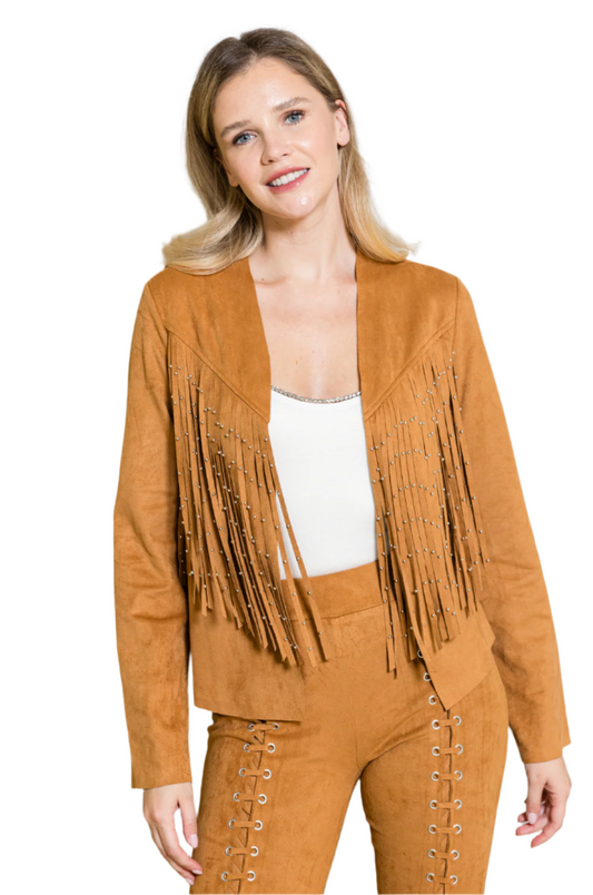 Front Studded Fringe Jacket