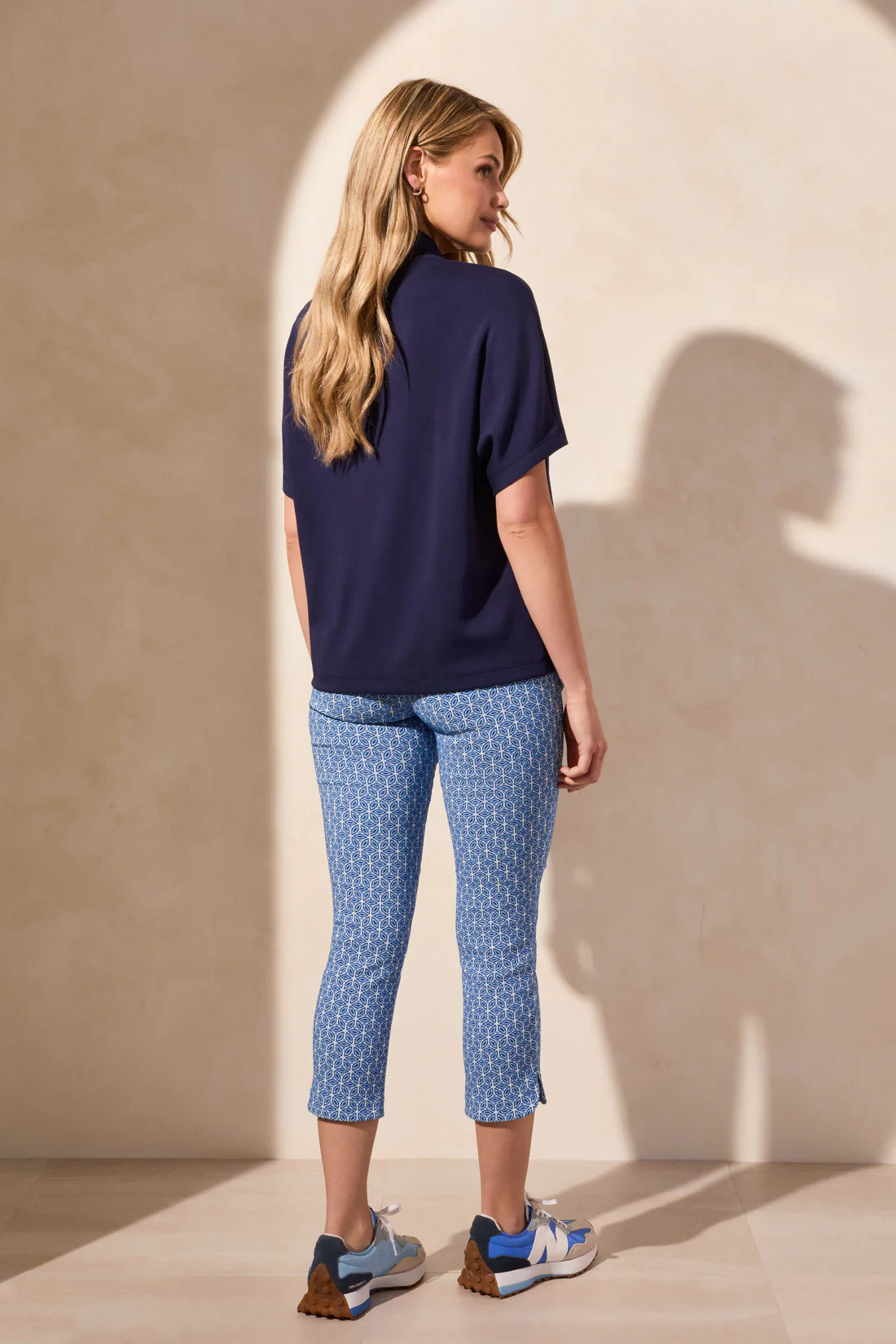 Techno Lux Funnel Neck Short Sleeve Top