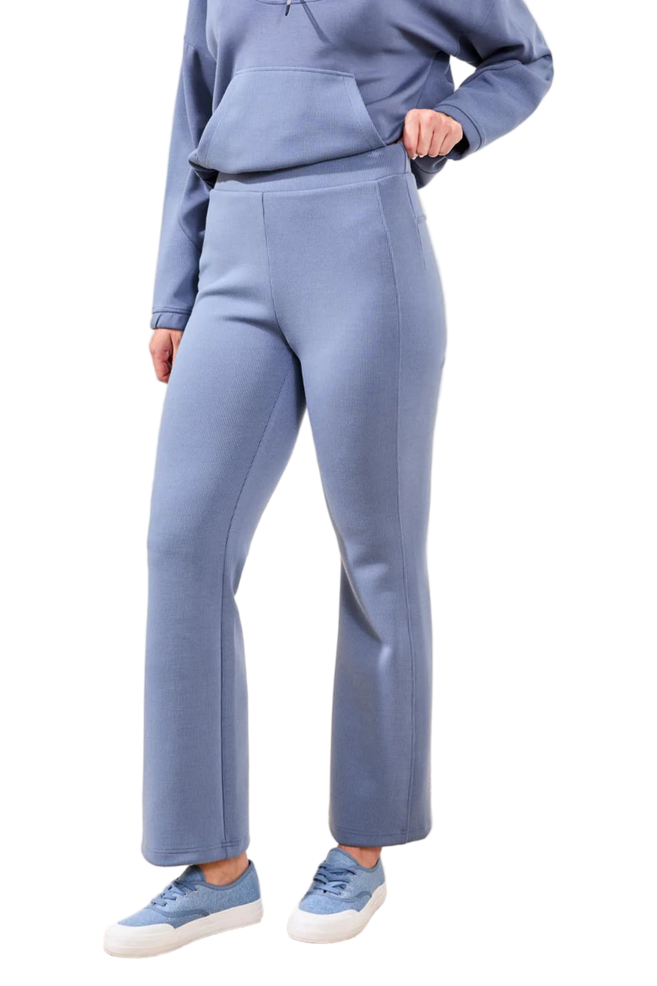 Techno Lux Rib Pull-On Flare Leg Pants