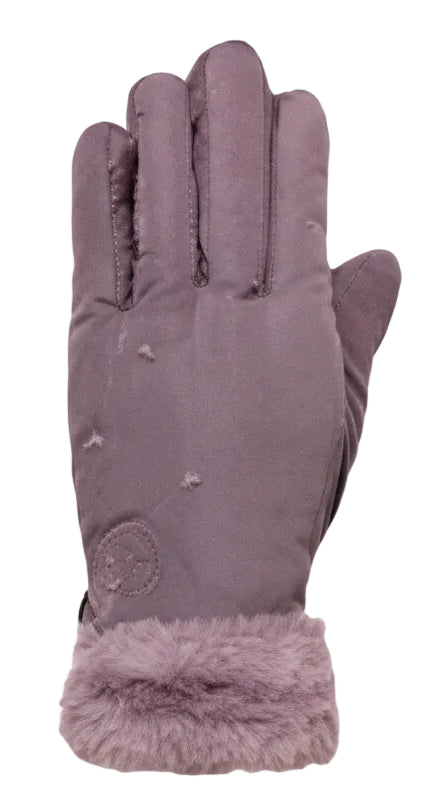 Mini Love Heart Faux Fur Cuffed Gloves