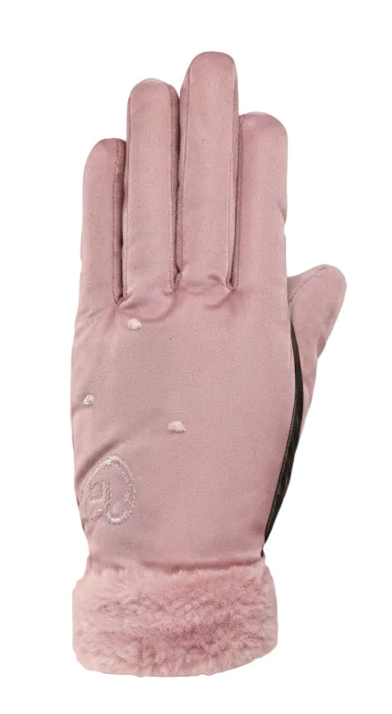 Mini Love Heart Faux Fur Cuffed Gloves