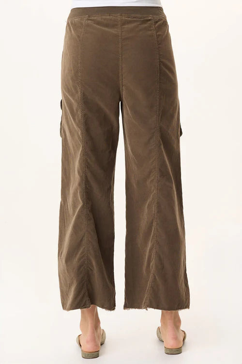 Heta Corduroy Wide-Leg Drawstring Cargo Pant