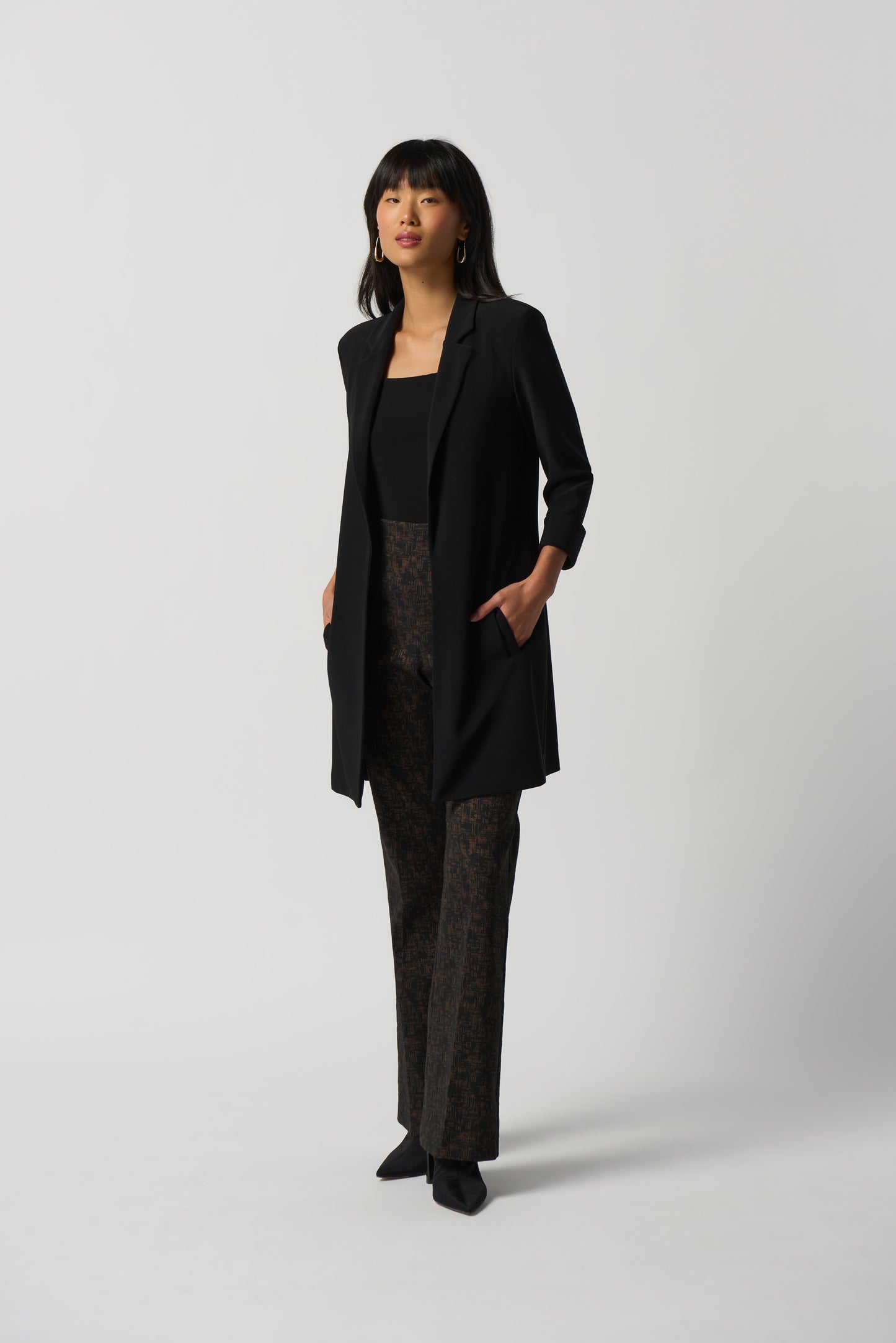 Mid-length Open Front Blazer
