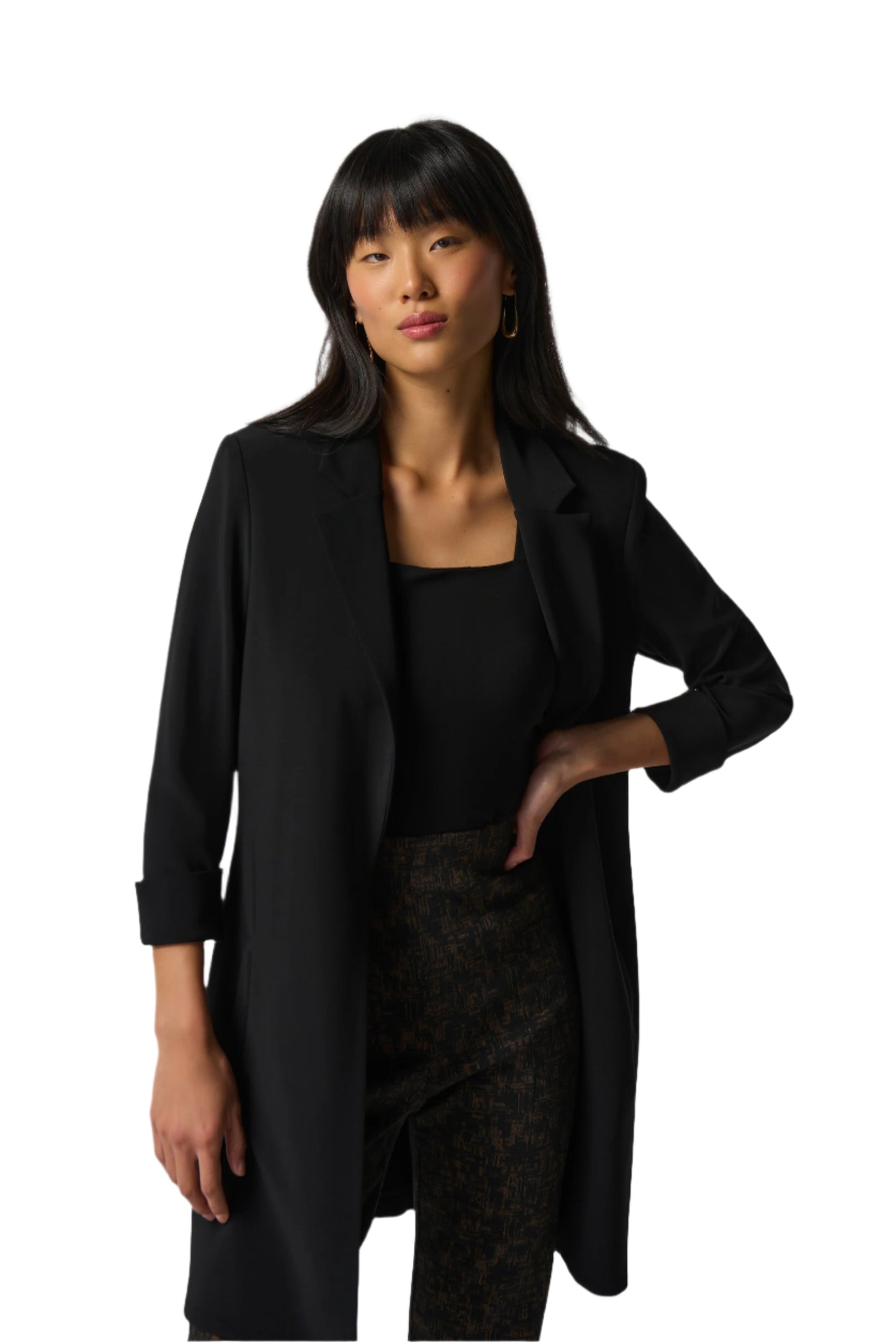 Mid-length Open Front Blazer