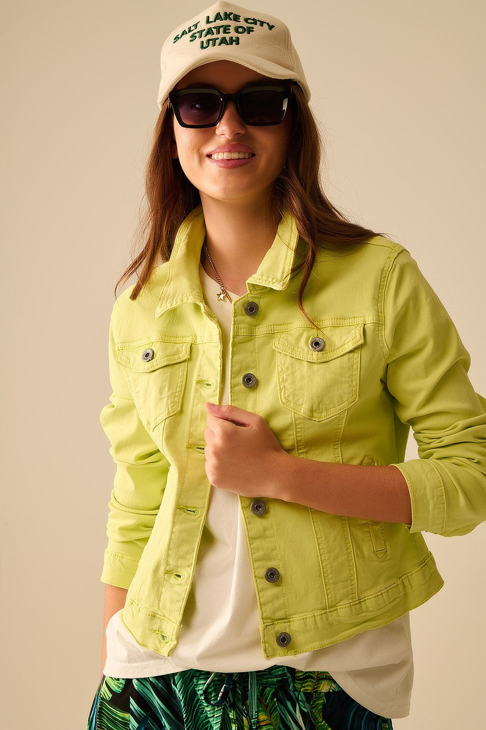 Stretch Denim Jacket With Pockets