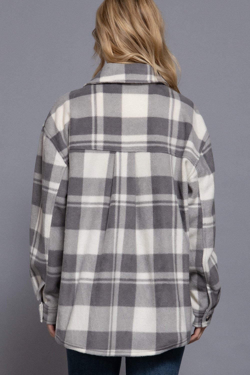 Button Up Plaid Fleece Shirt
