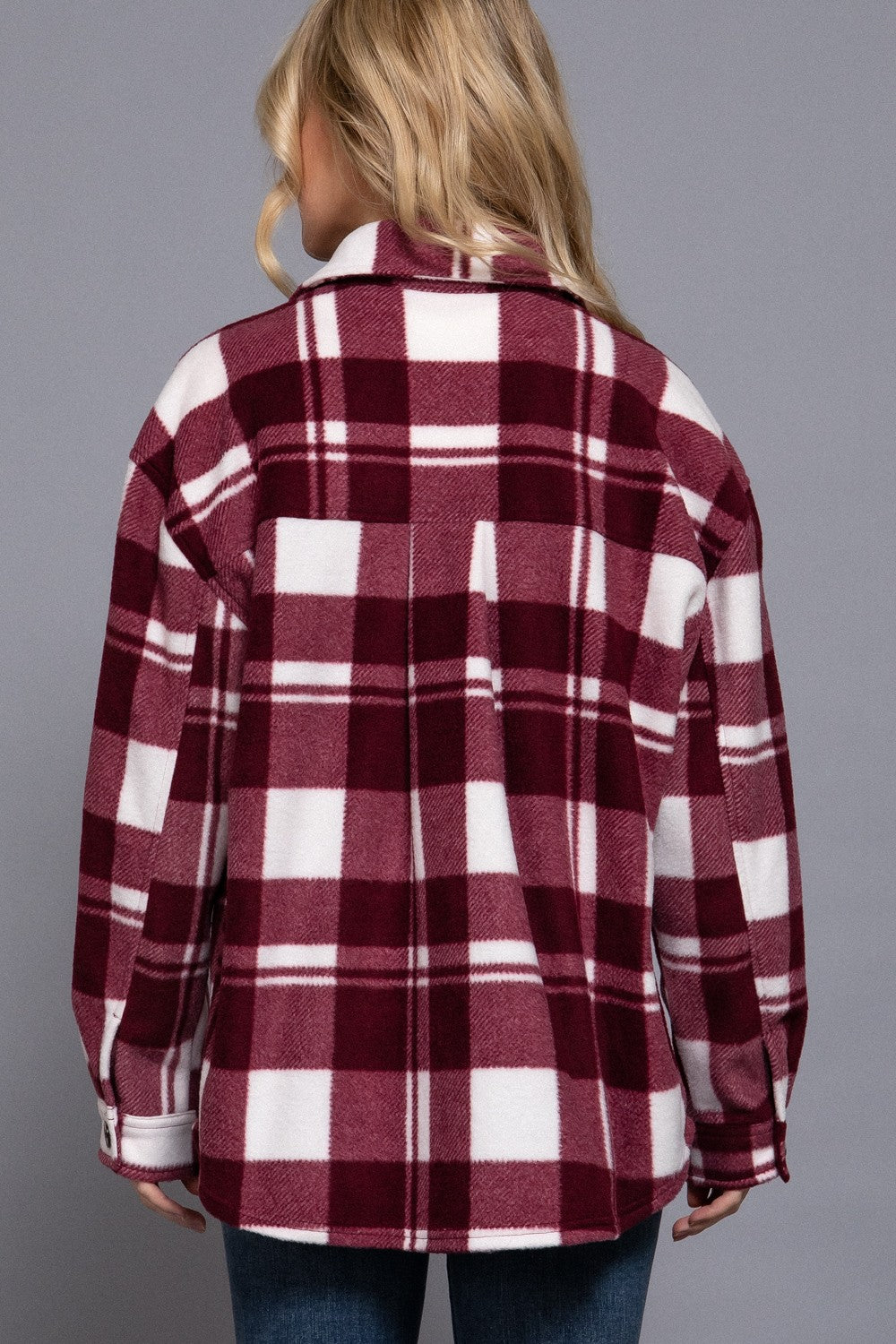 Button Up Plaid Fleece Shirt