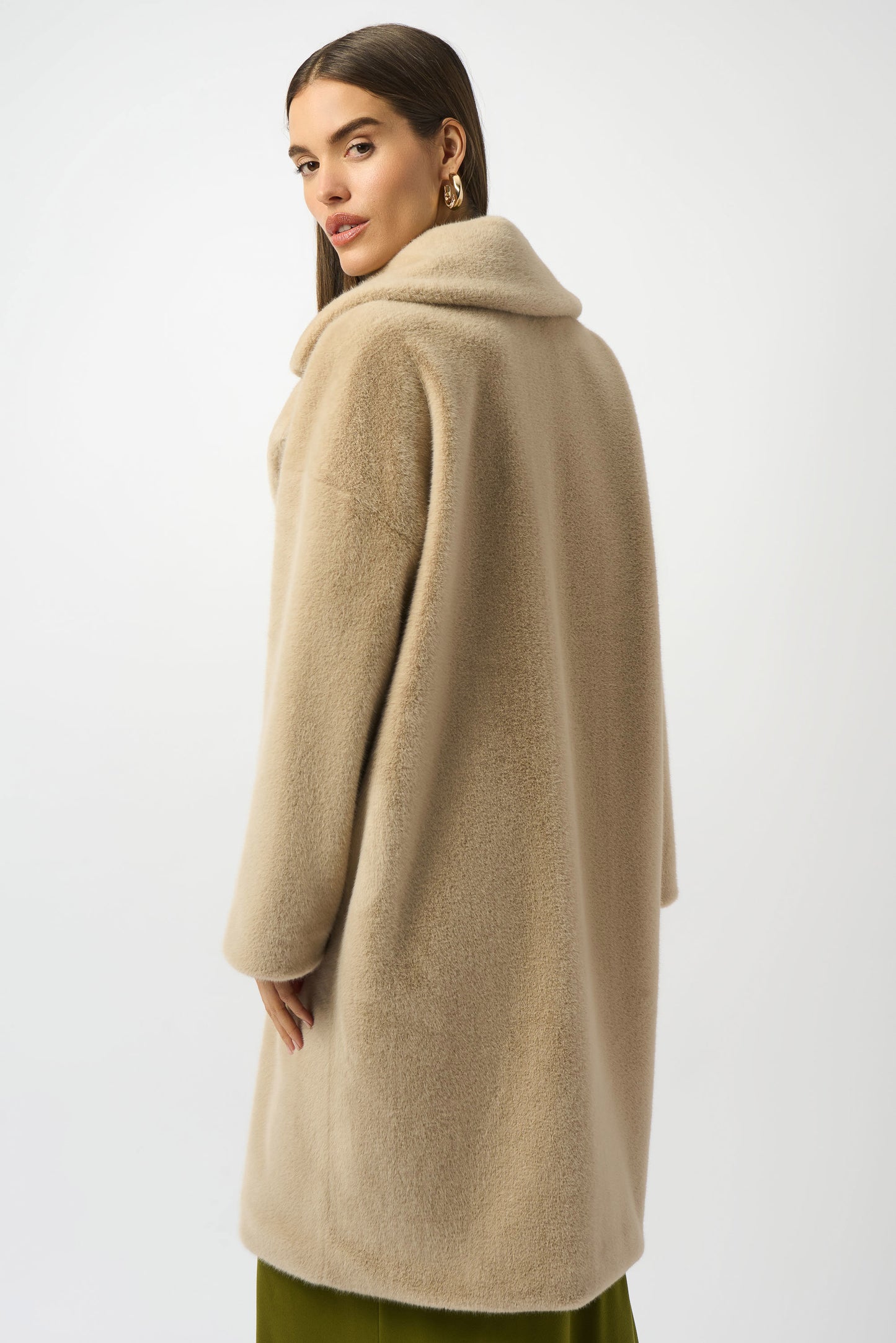Faux Fur Straight Coat