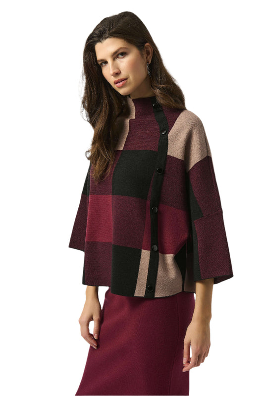Plaid Jacquard Sweater Knit Top