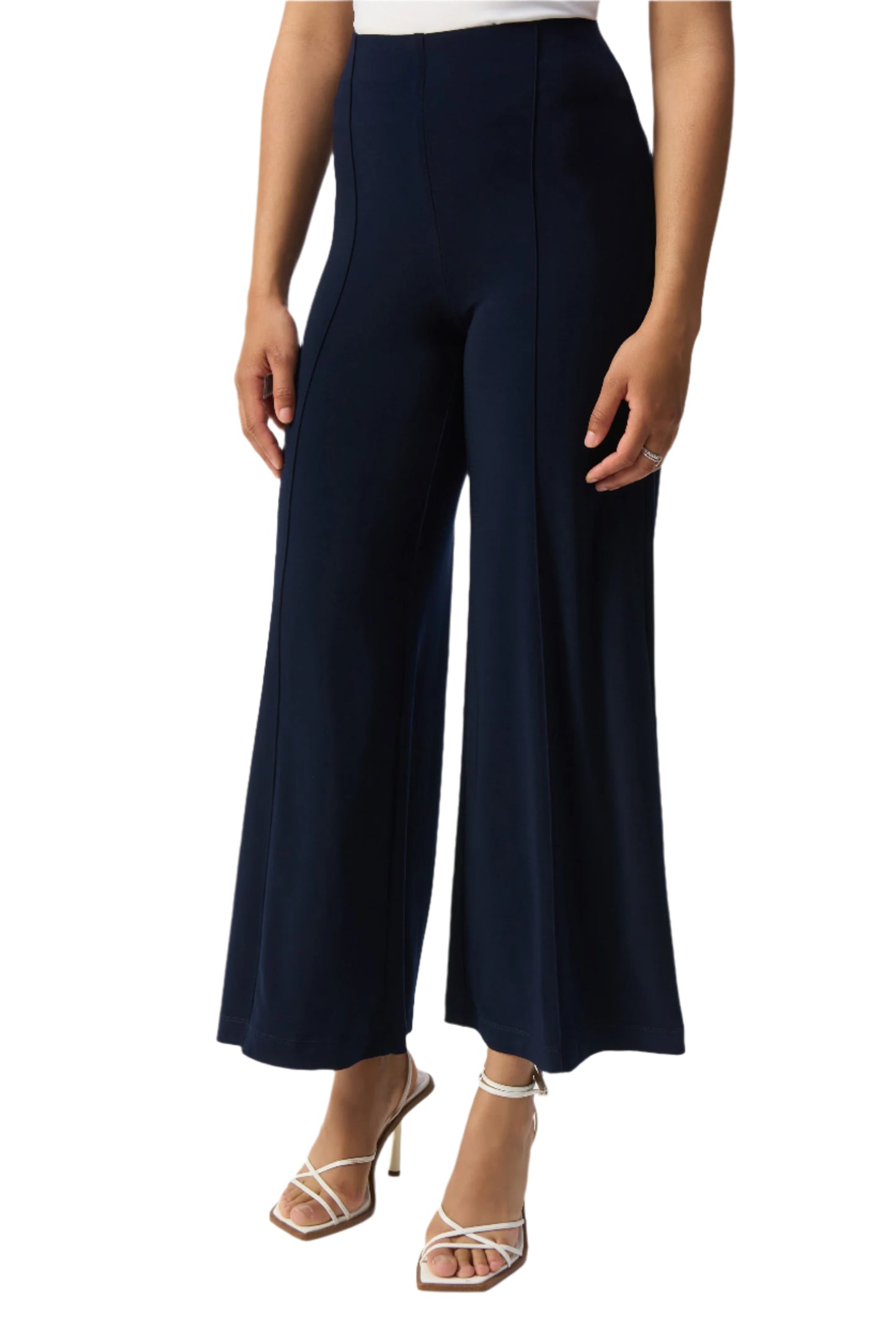 Silky Knit Pull-On Wide-Leg Pants