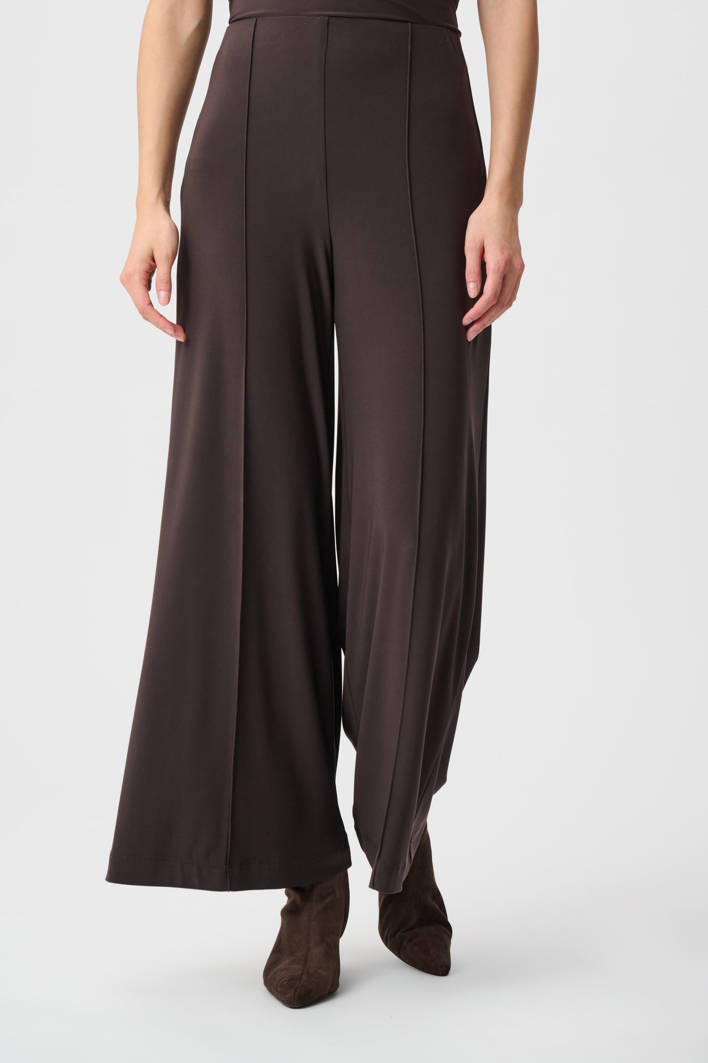 Silky Knit Pull-On Wide Leg Pants