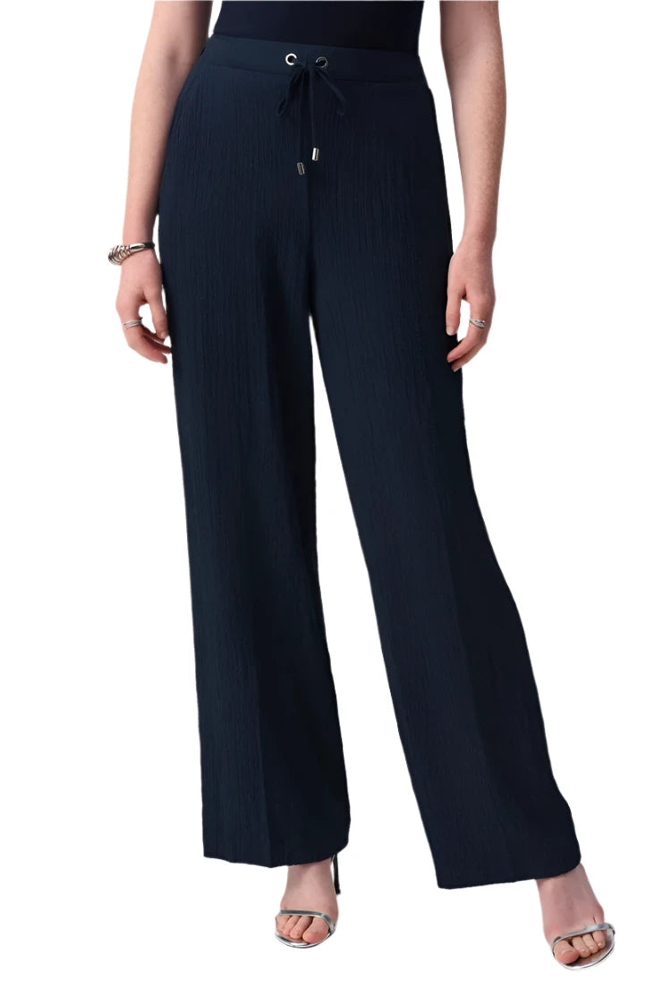 Seersucker Wide Leg Pull-On Pants