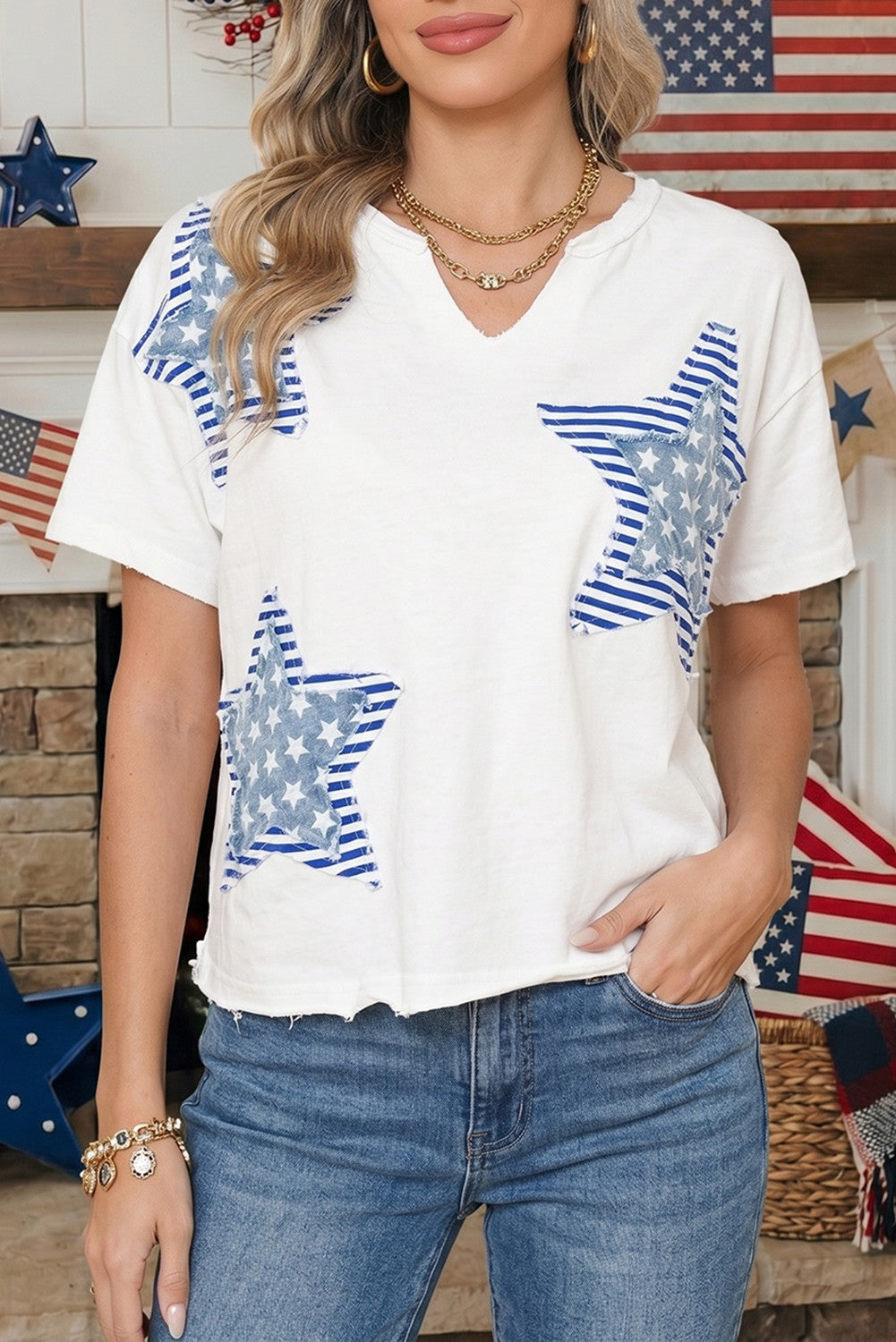 Star Patched Mineral Washed Tee