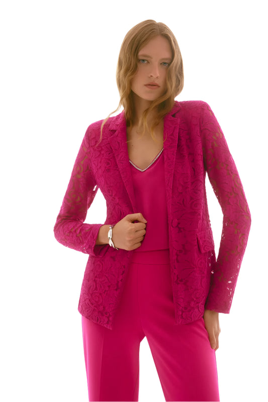 Stretch Lace Fitted Blazer