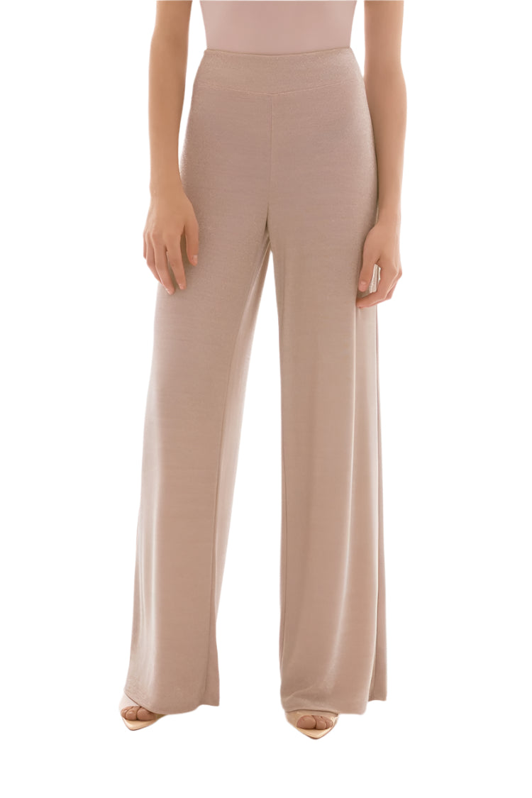 Lux Knit Wide-Leg Pull-On Pants