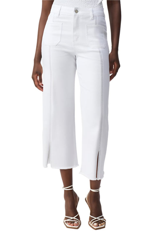 Culotte Jeans With Embellished Front Seam