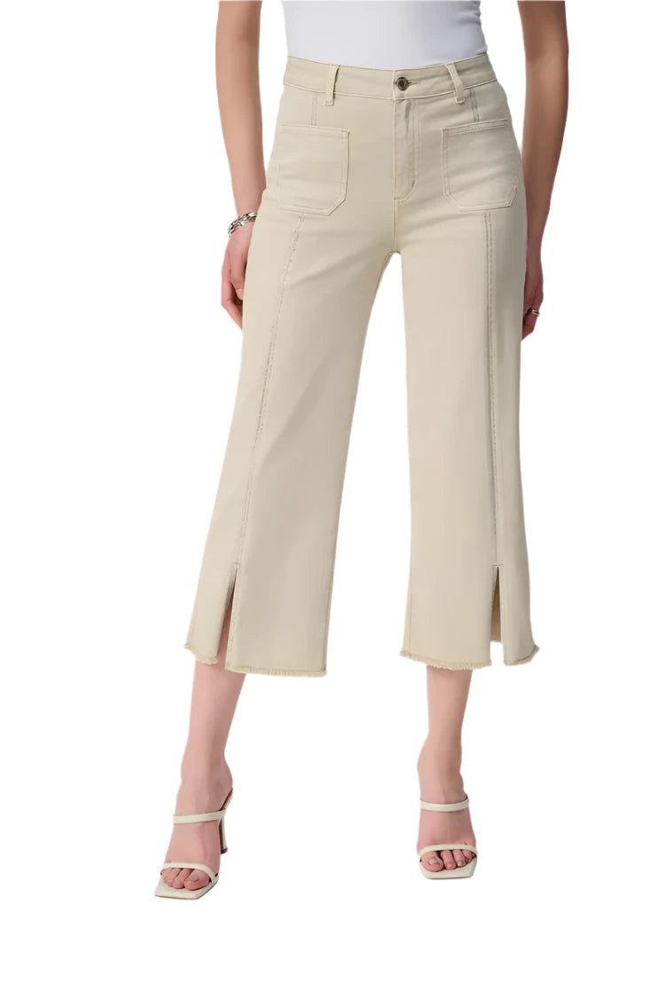 Culotte Jeans With Embellished Front Seam