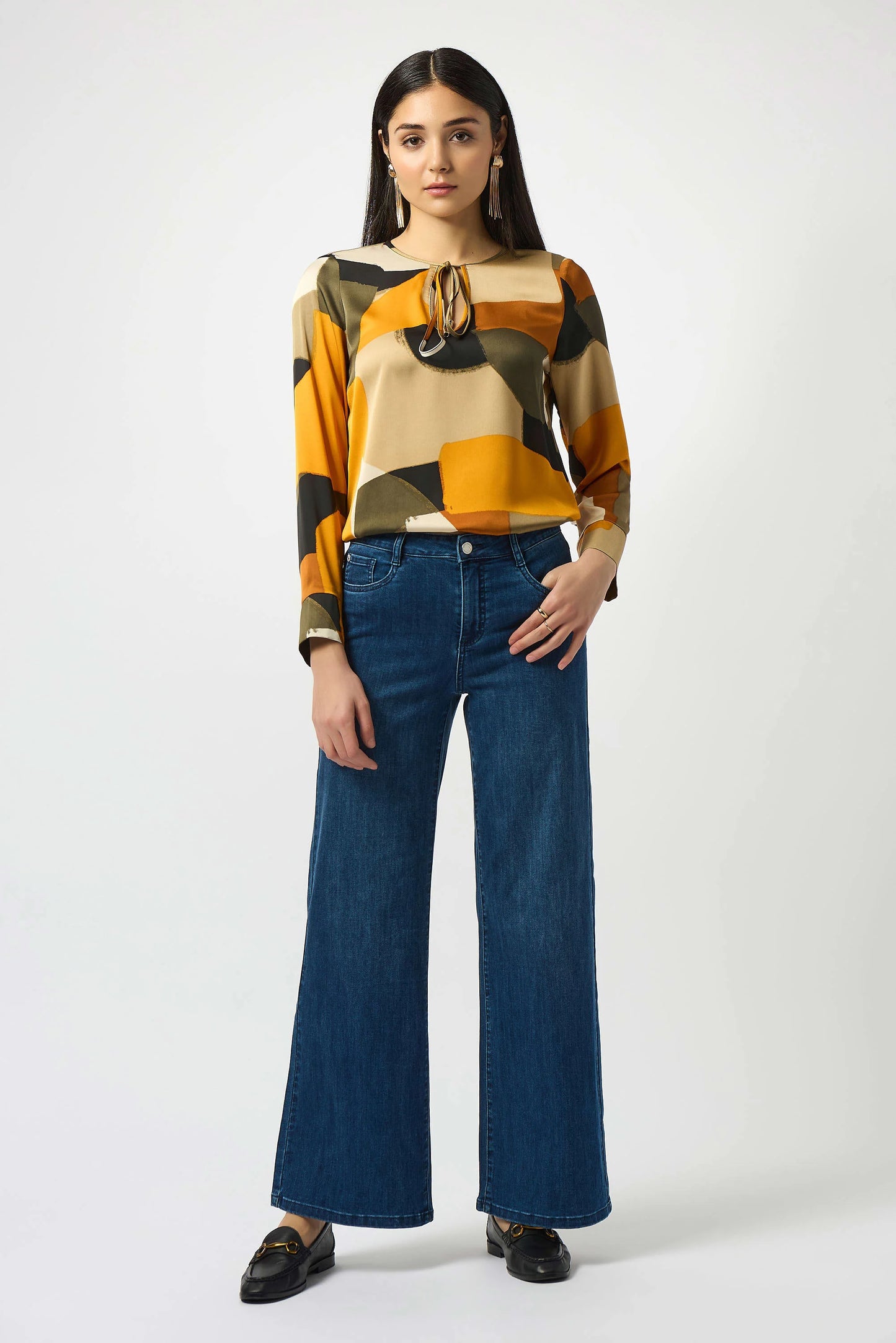 Goldie Classic Wide-Leg Stretch Jeans