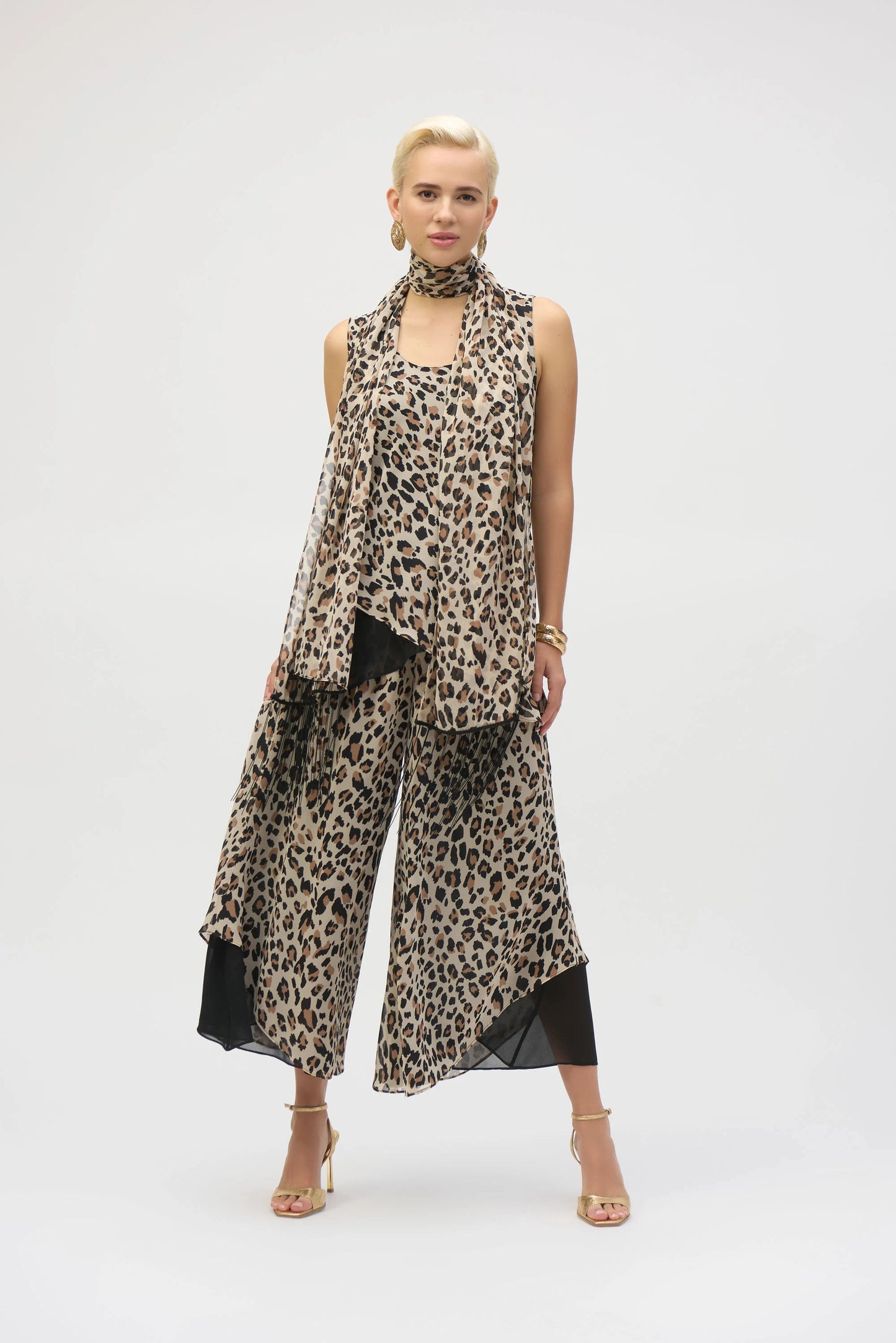 Chiffon Animal Print Reversible A-Line Tunic