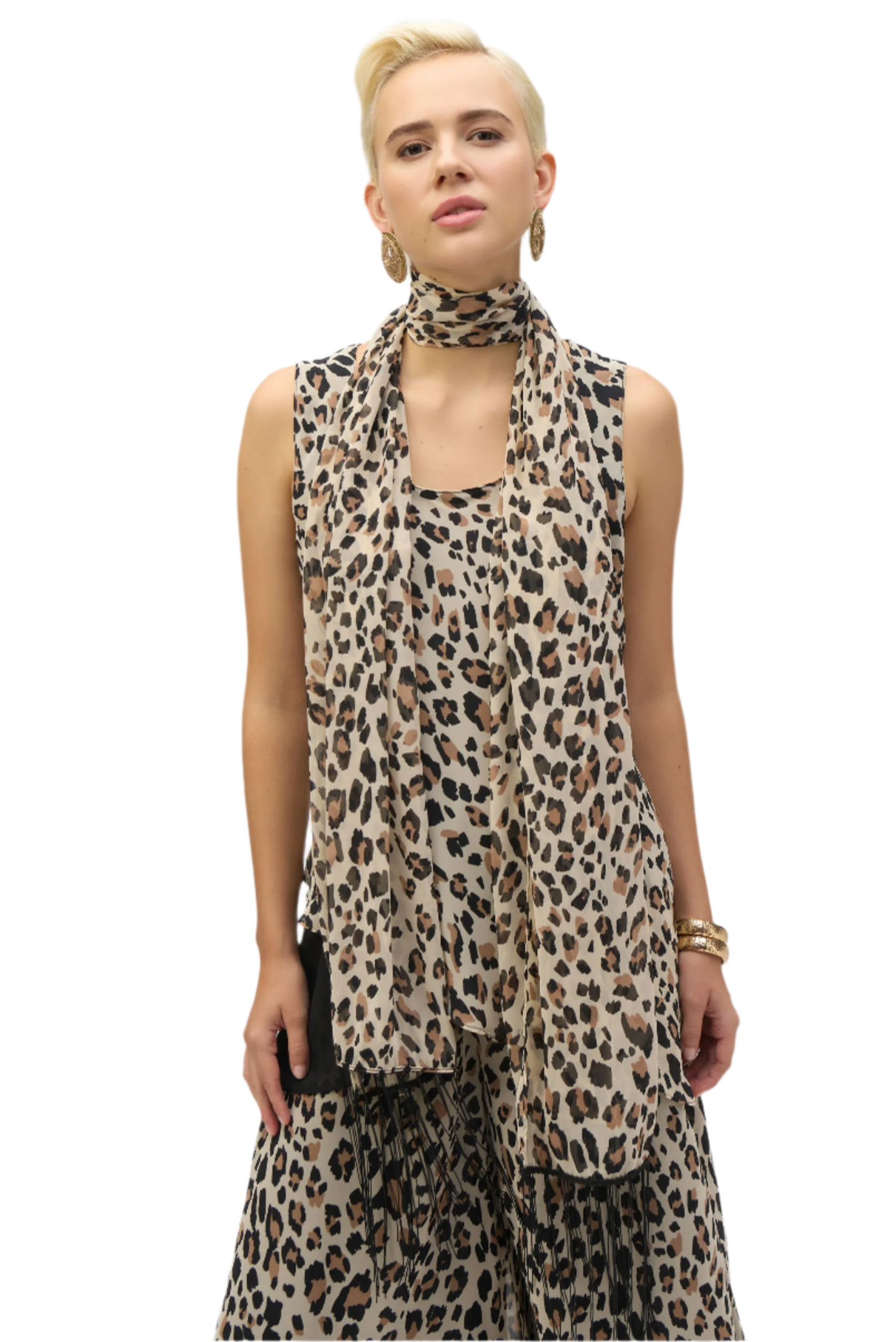 Chiffon Animal Print Reversible A-Line Tunic