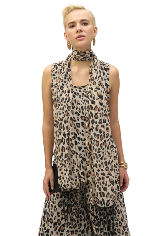 Chiffon Animal Print Reversible A-Line Tunic