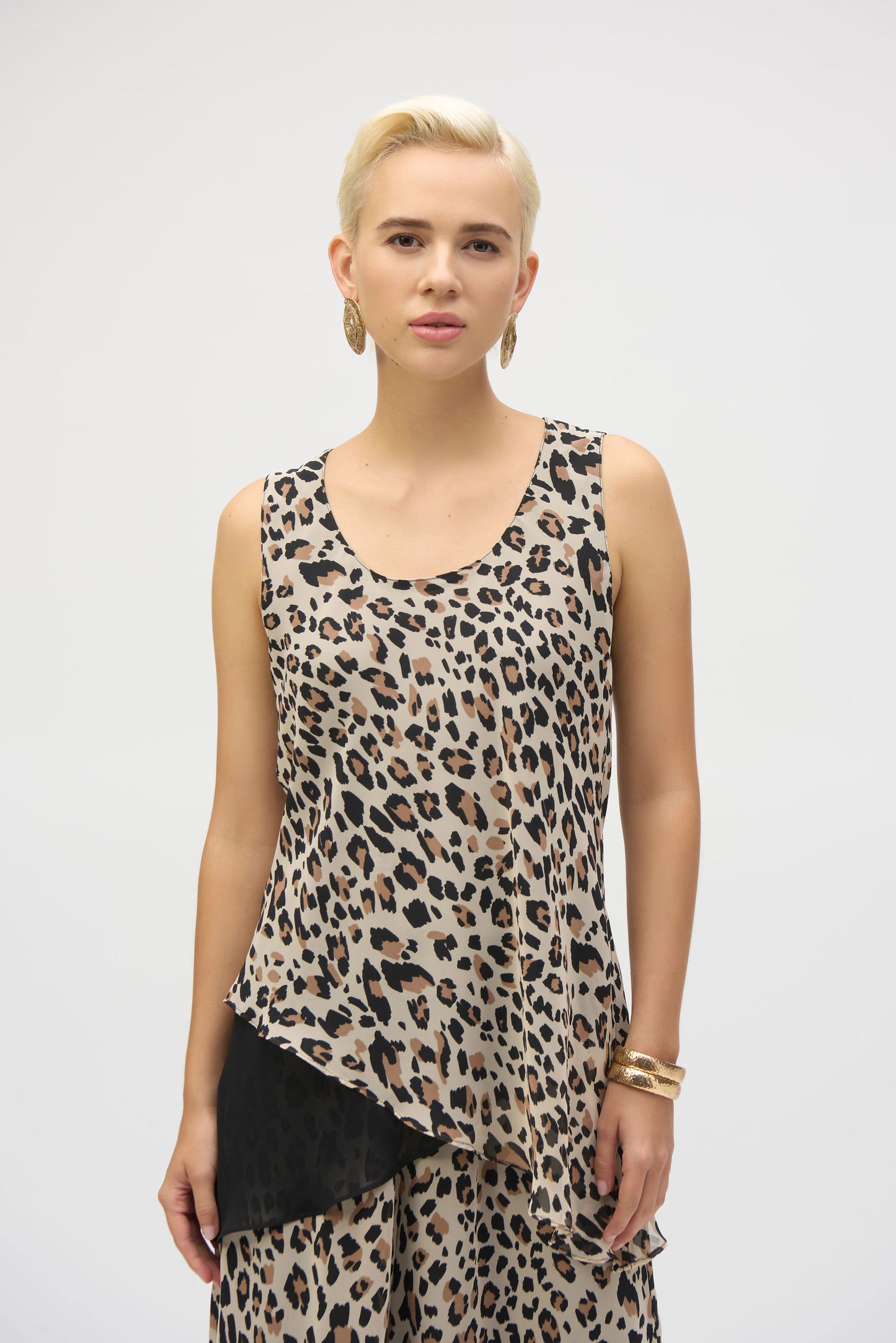Chiffon Animal Print Reversible A-Line Tunic