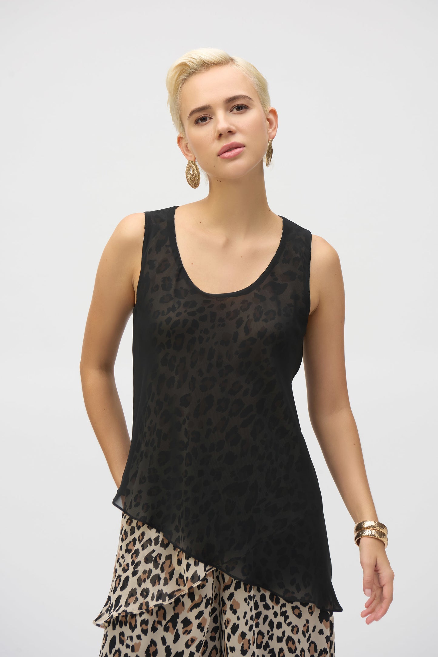 Chiffon Animal Print Reversible A-Line Tunic