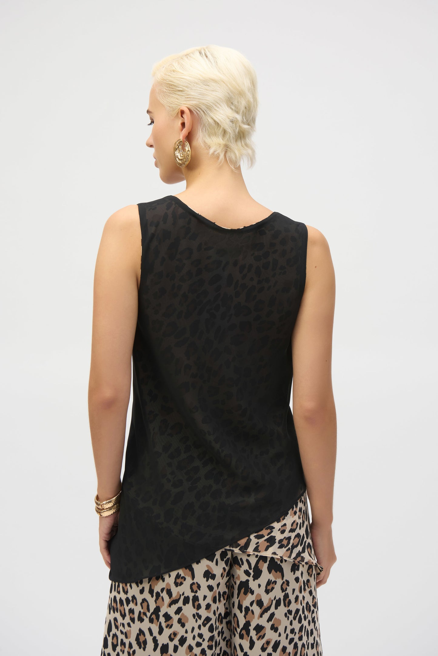 Chiffon Animal Print Reversible A-Line Tunic