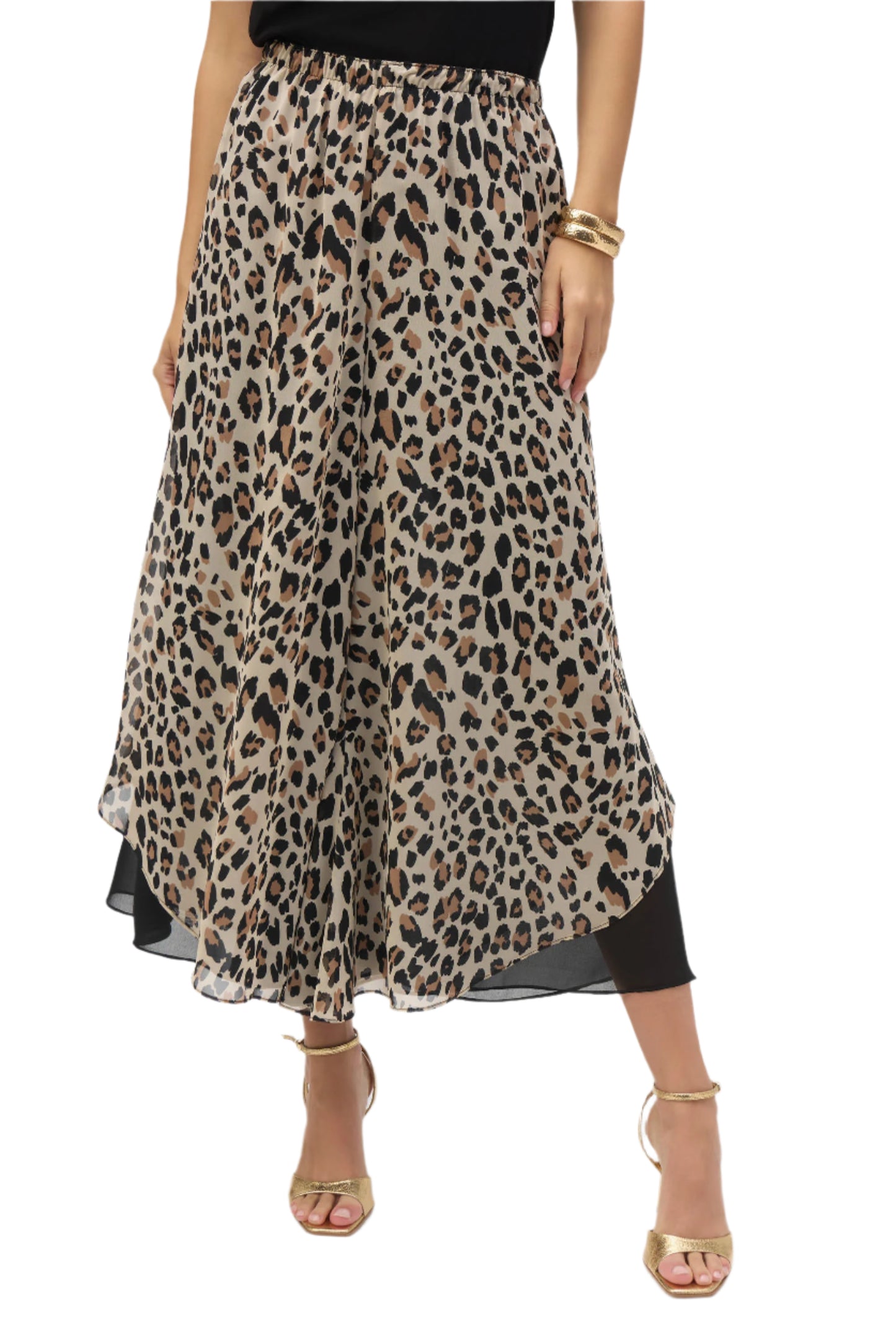 Chiffon Animal Print Reversible Culotte Pants
