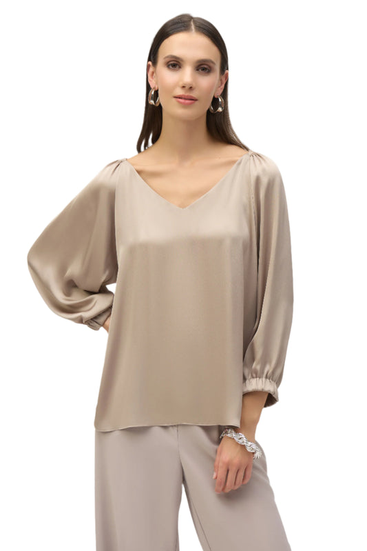 Satin V-Neck Straight Top