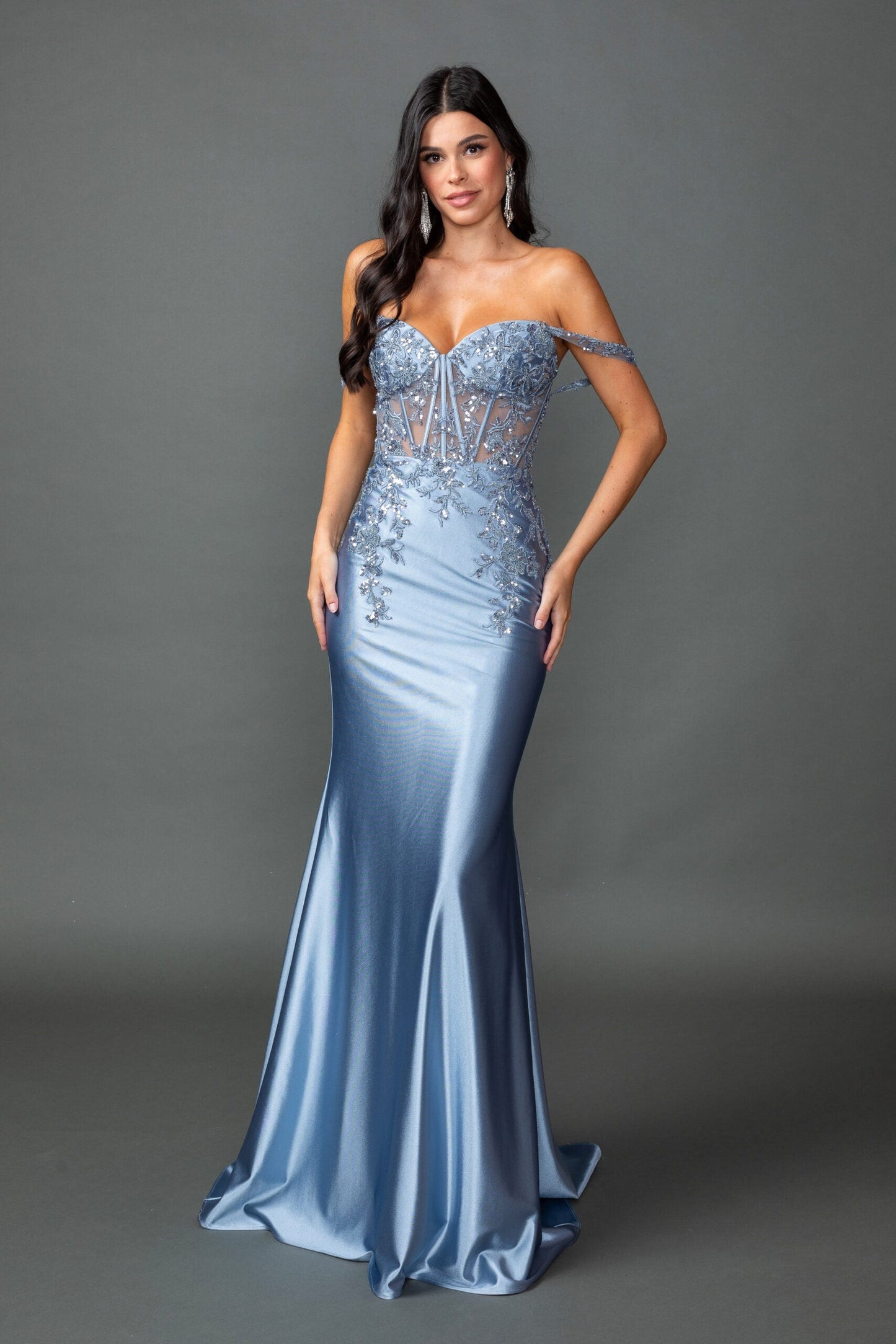 Off the Shoulder Satin Dress
