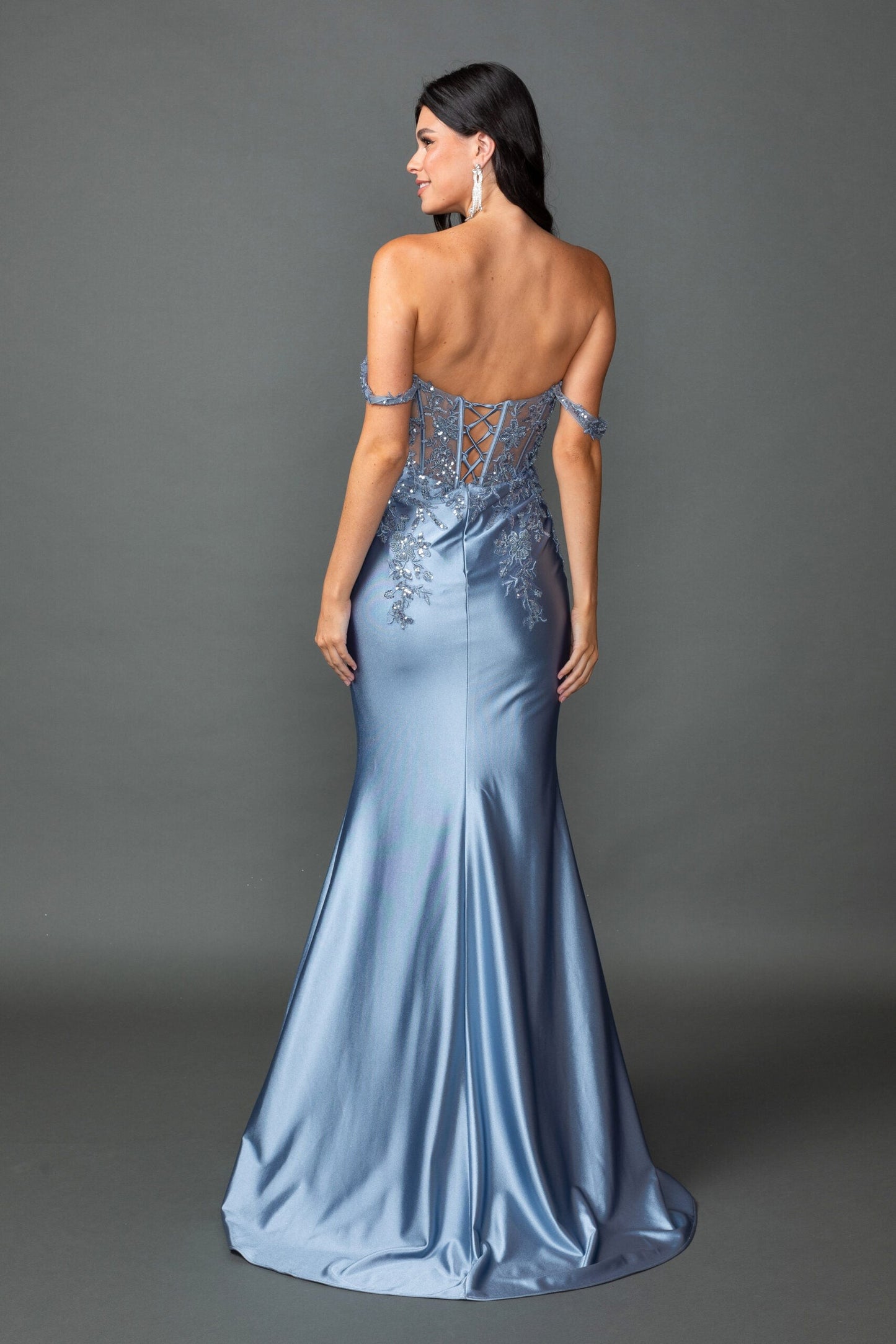Off the Shoulder Satin Dress