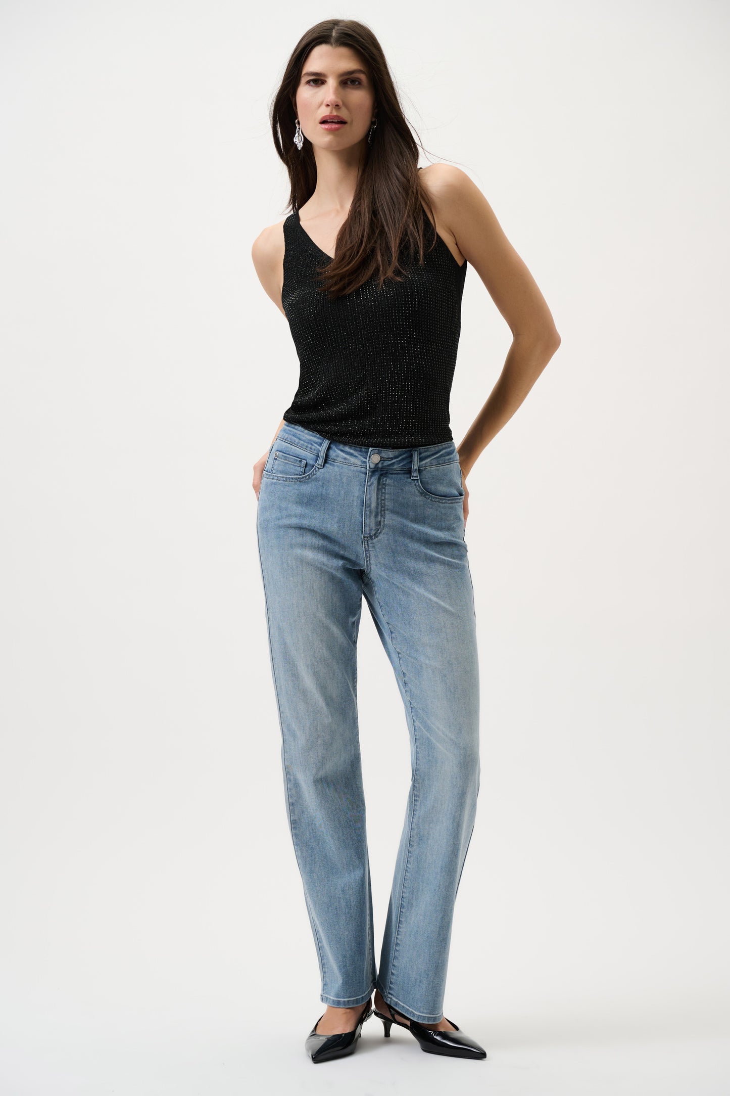 Metallic Knitted Camisole with Rhinestones