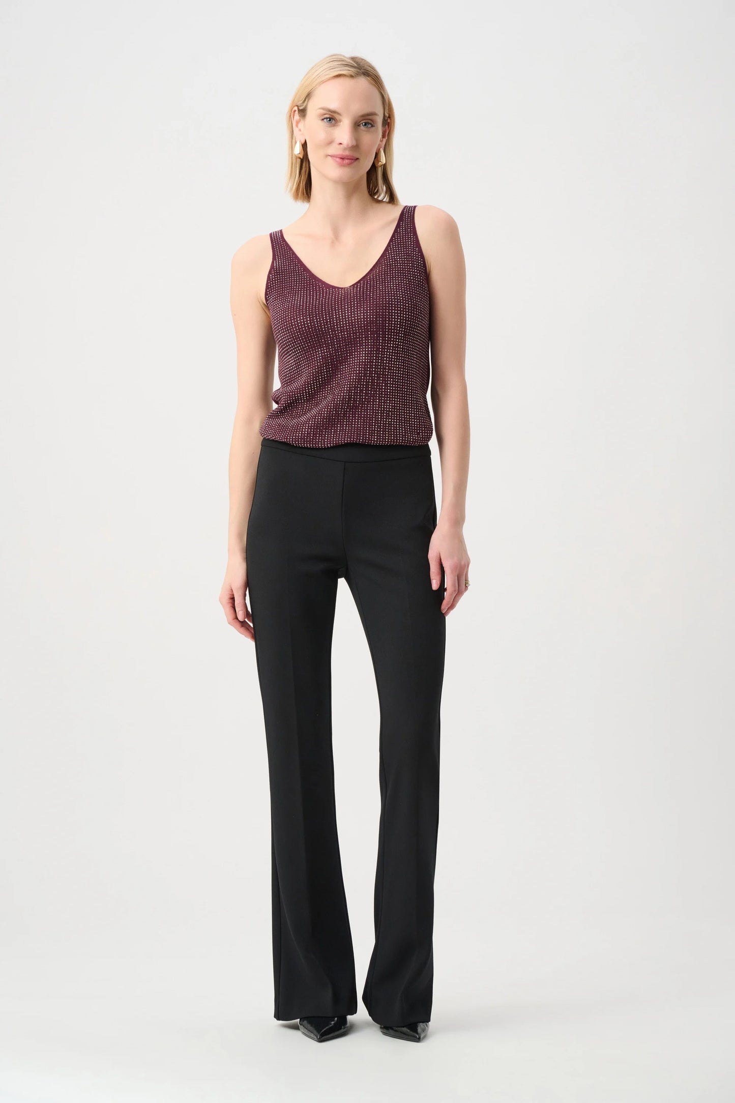 Metallic Knitted Camisole with Rhinestones