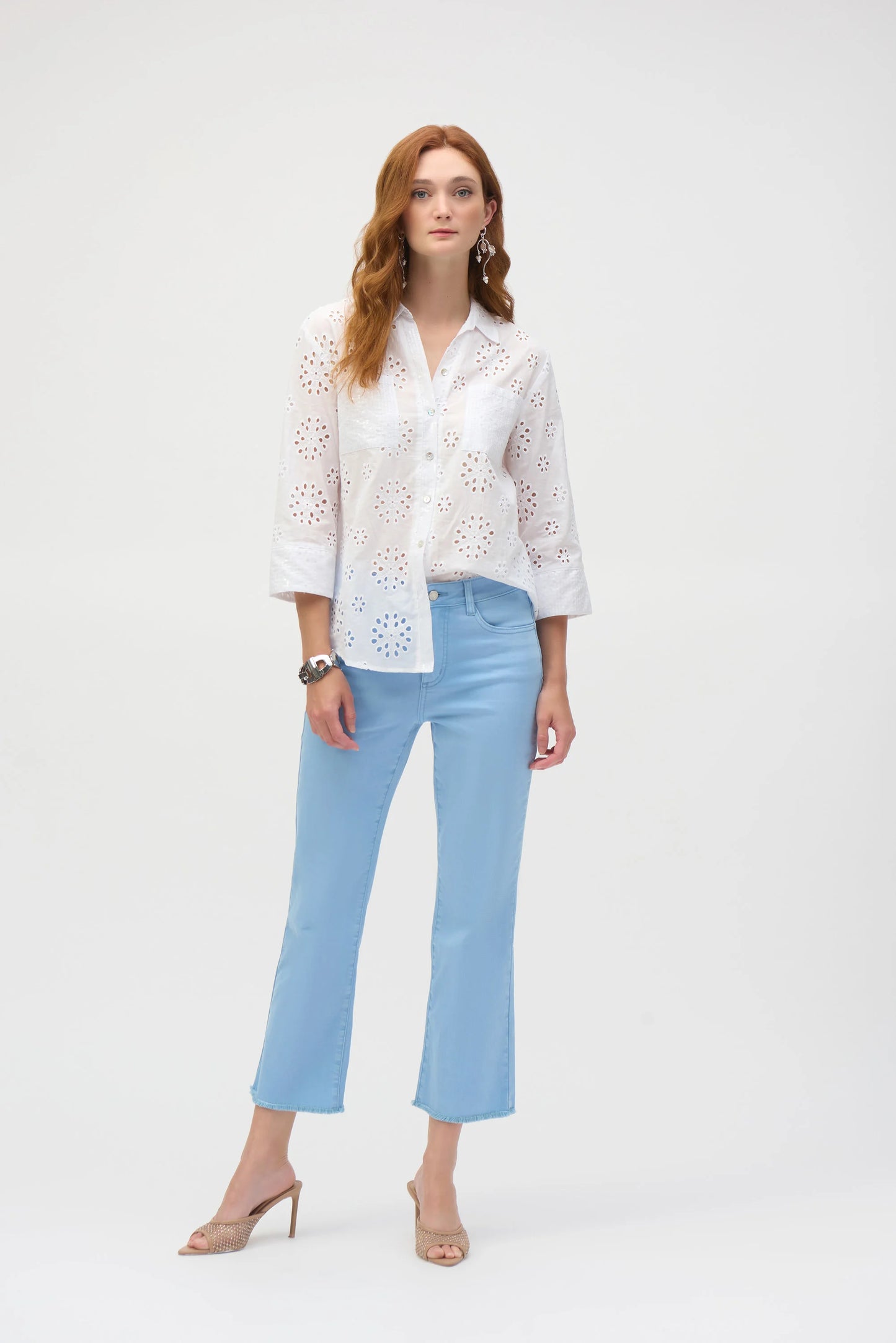 Cotton Embroidered Eyelet Boxy Blouse