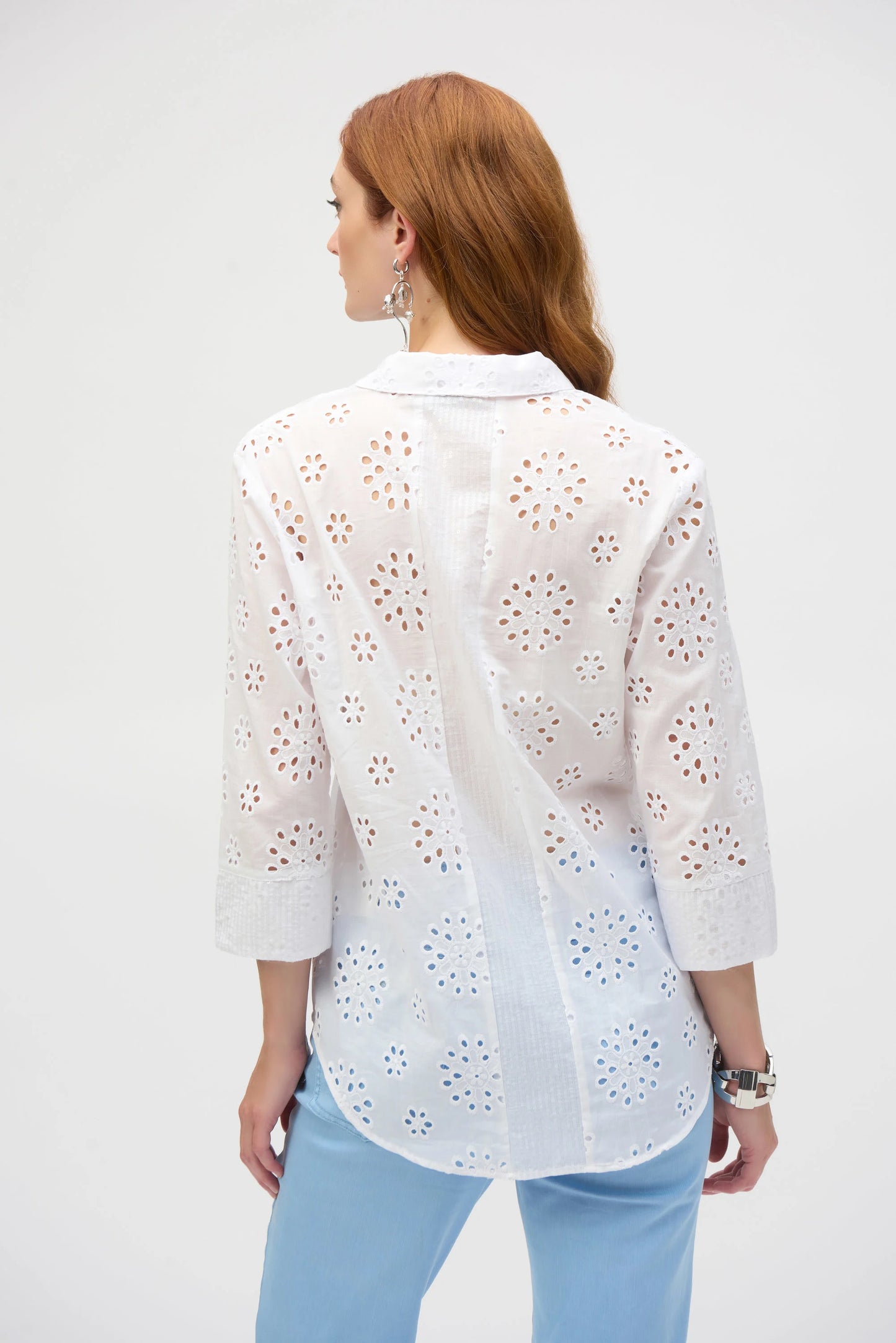 Cotton Embroidered Eyelet Boxy Blouse