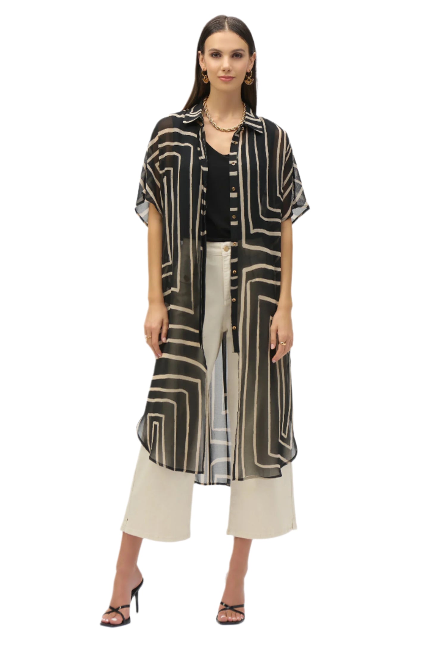 Chiffon Geometric Print Blouse