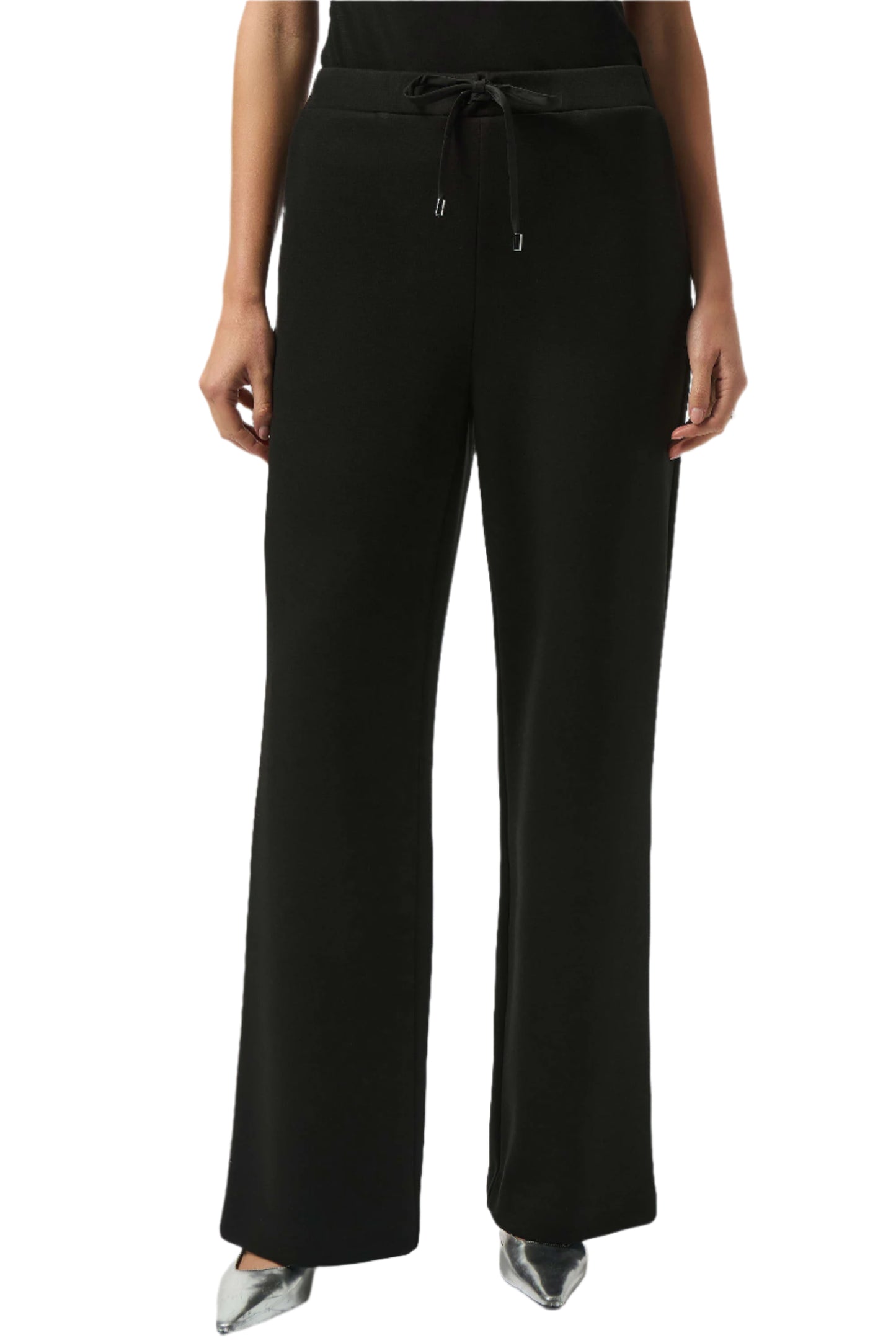 Scuba Jersey Wide-Leg Pull-On Pants