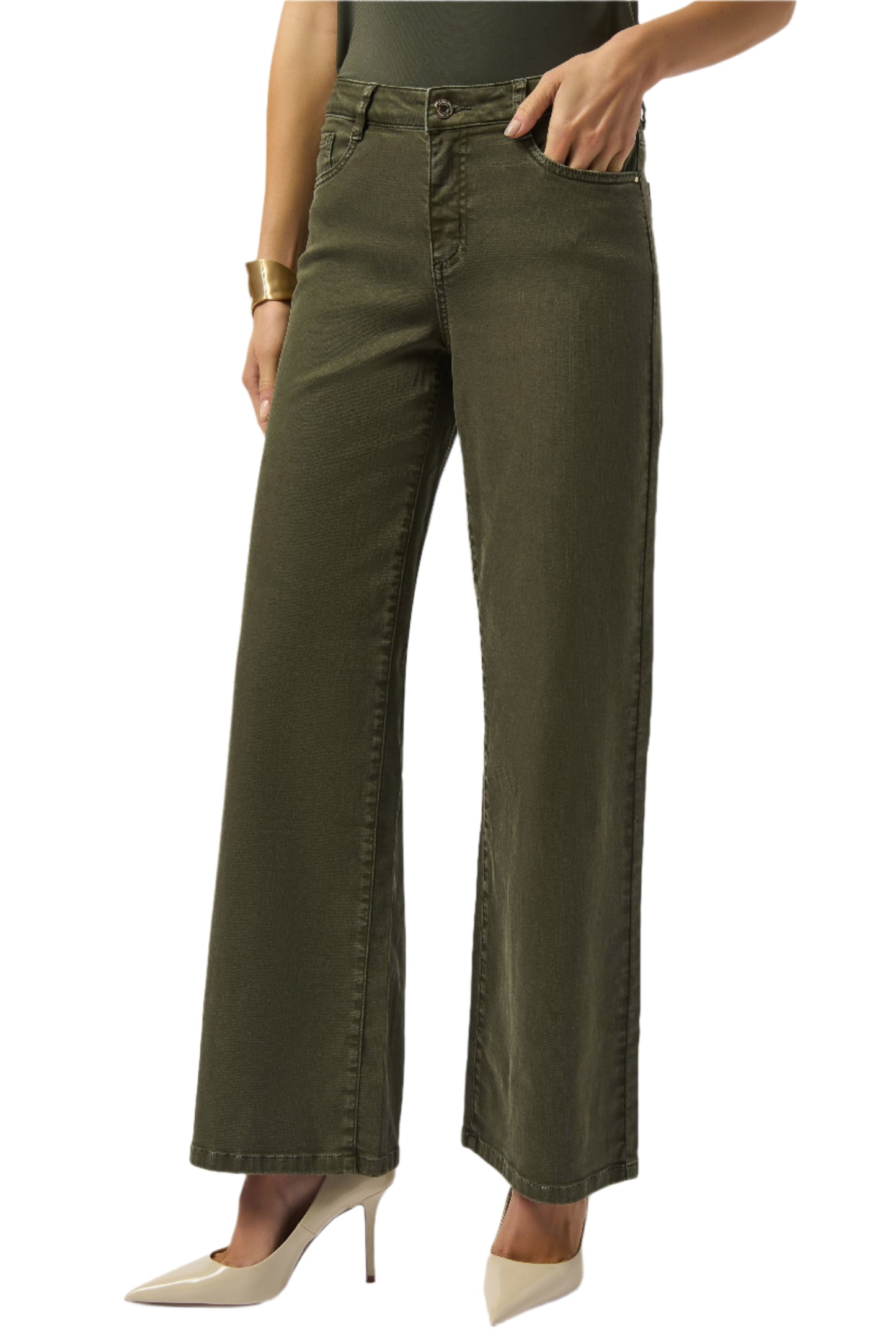 Goldie Classic Wide-Leg Stretch Denim Jeans