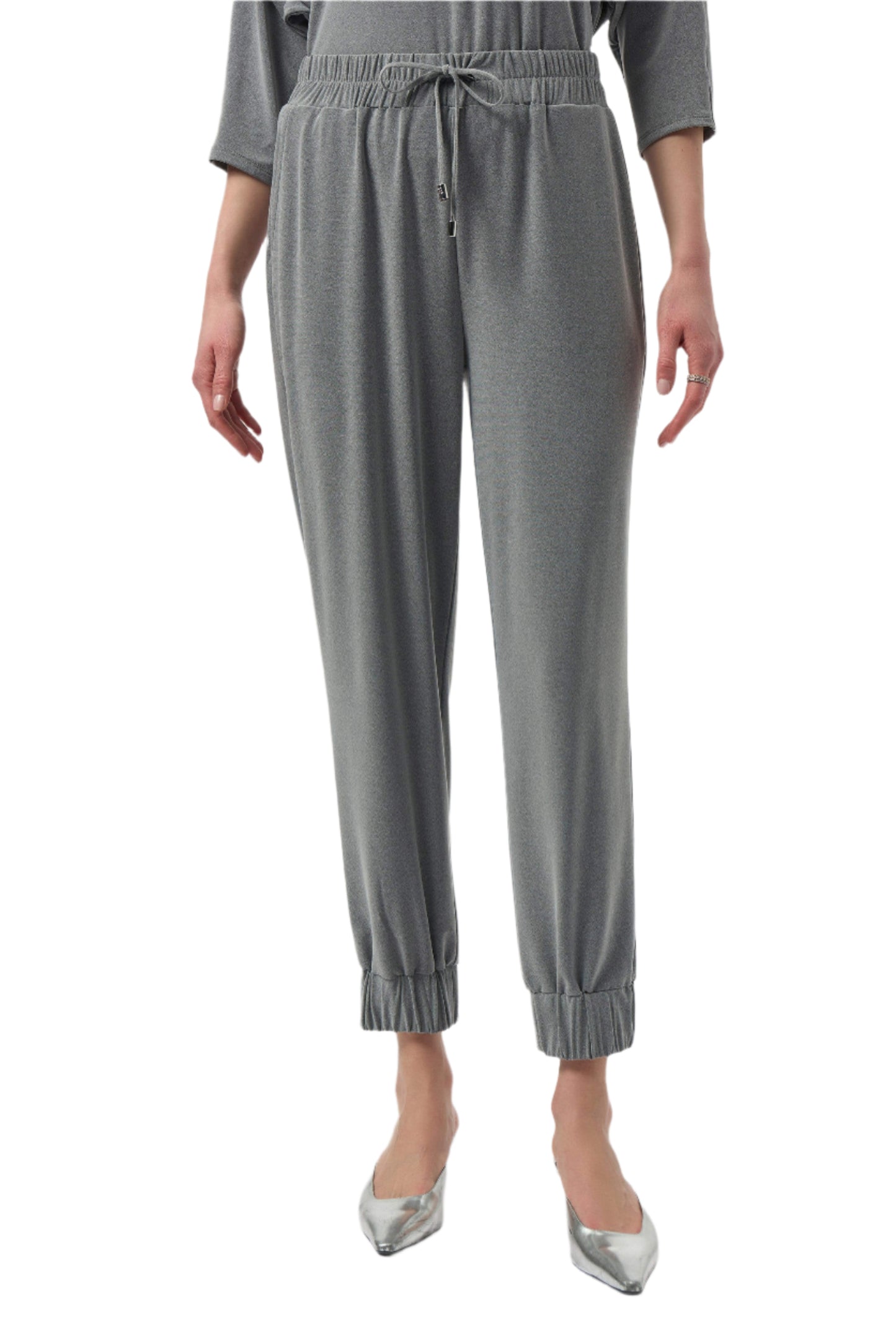Melange Silky Knit Pull-On Jogger Pants