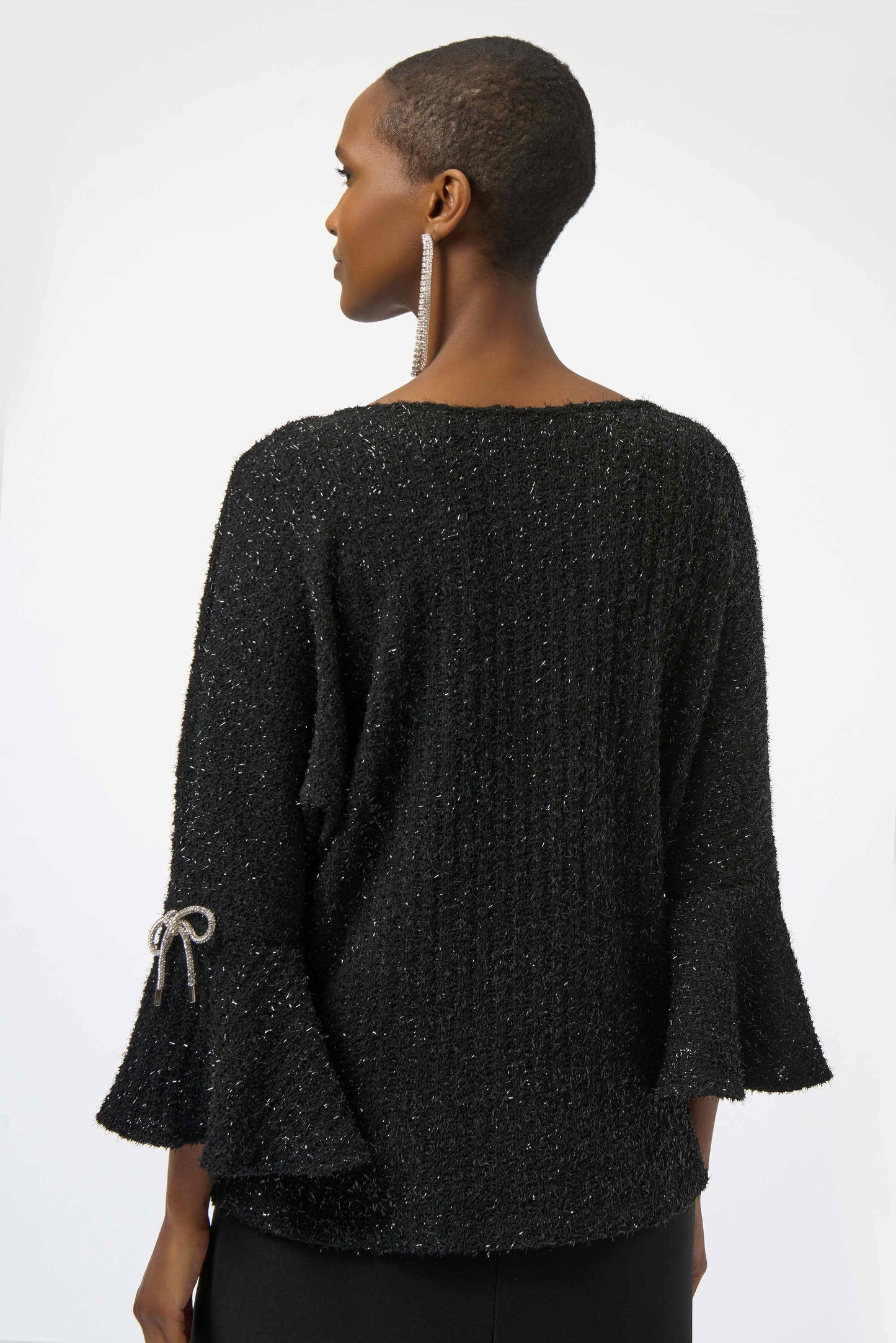 Fuzzy Metallic Knit Boxy Top