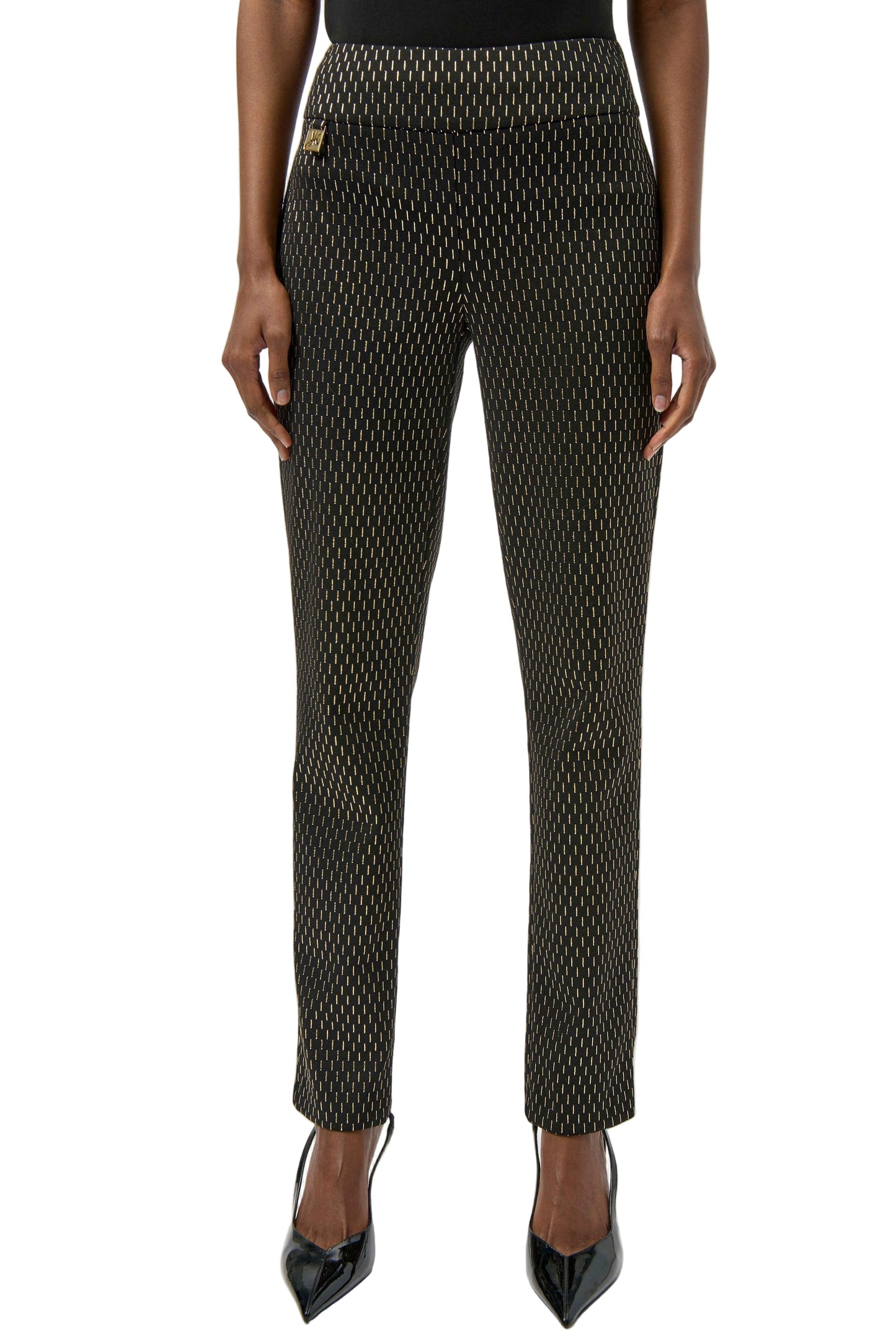 Foiled Heavy Knit Slim Fit Pants